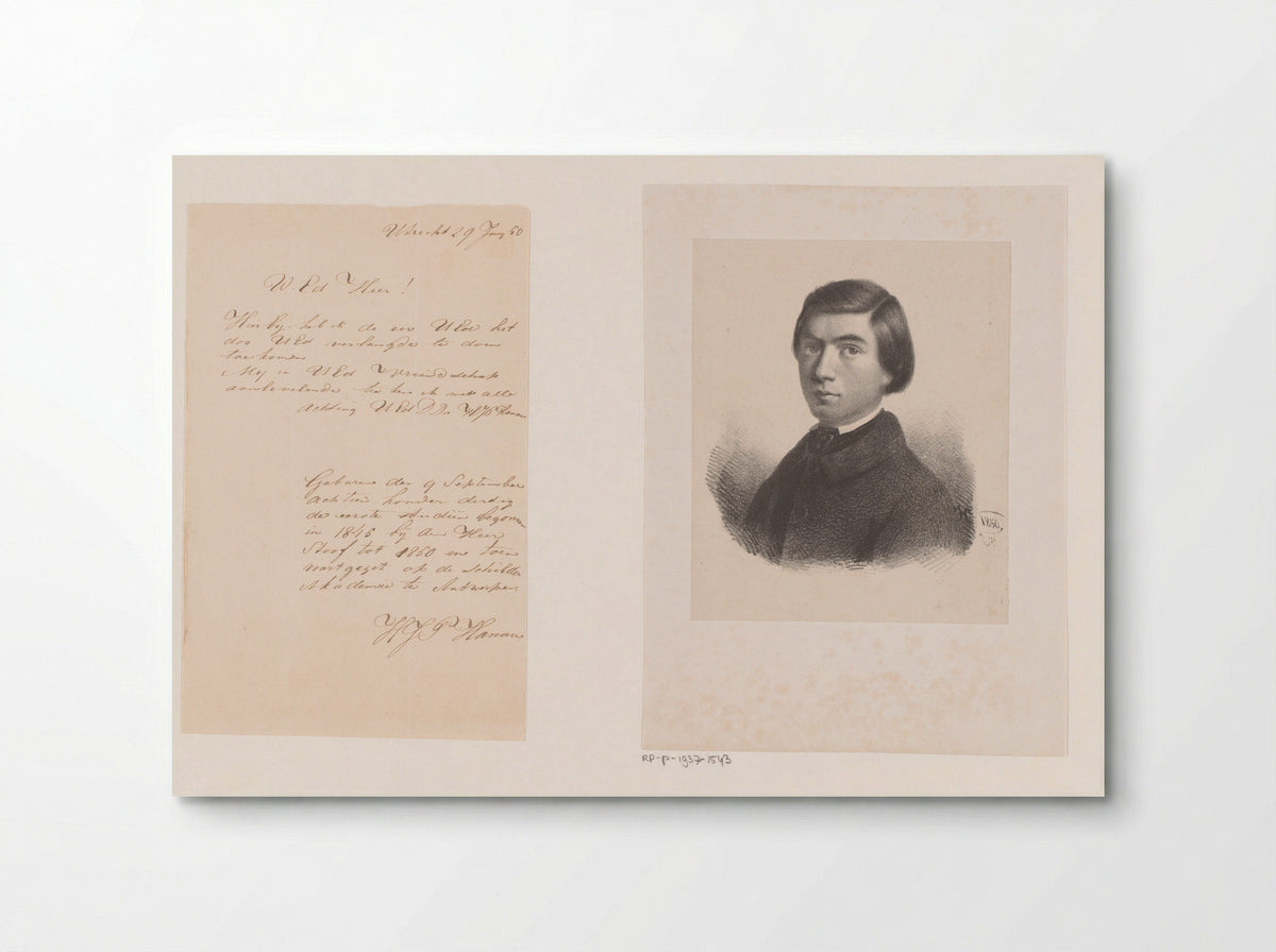 Zelfportret - Hendricus Joannes Petrus Hanau - Poster