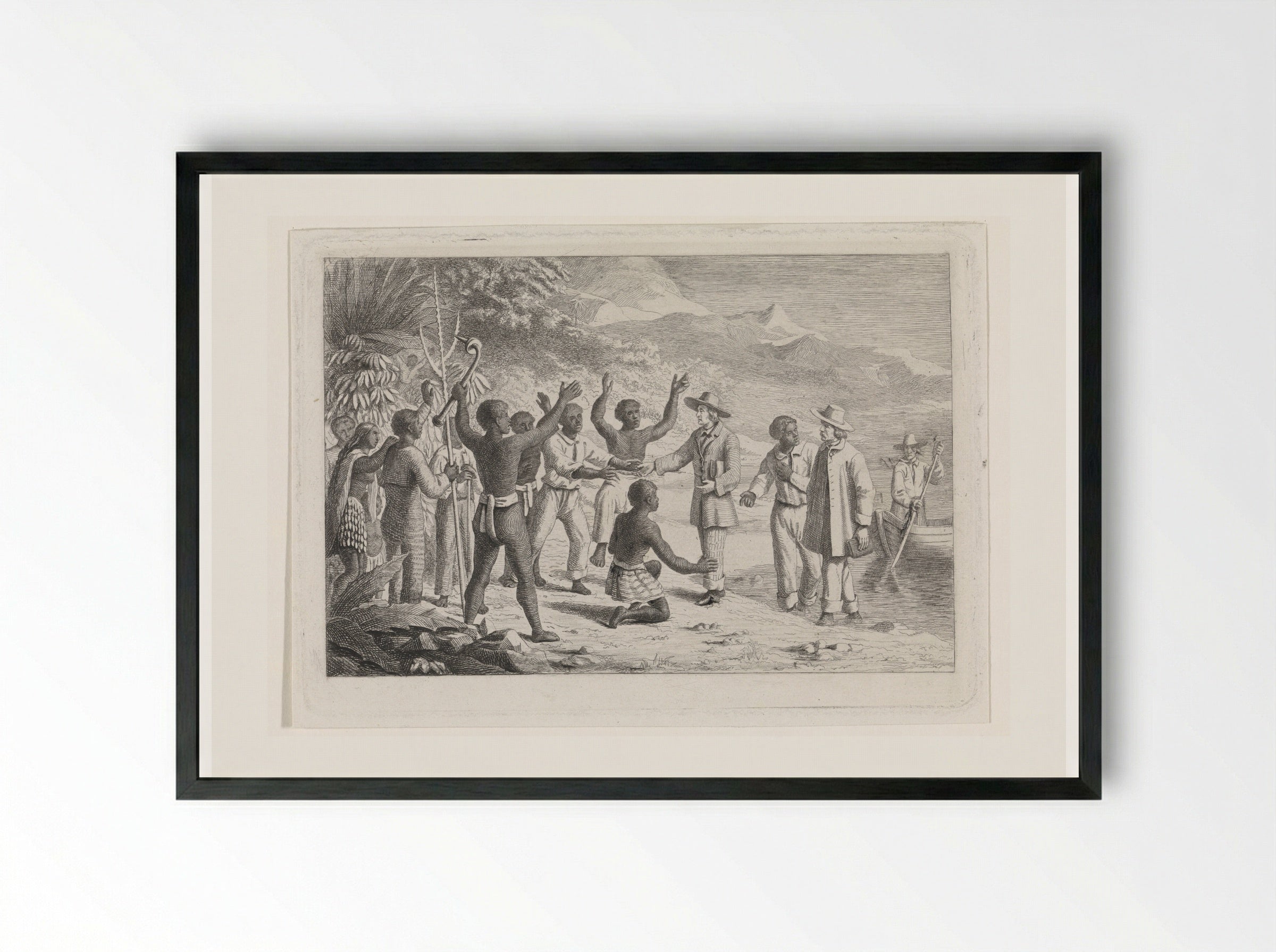 Zendelingen (Missionaries) - David van der Kellen - Framed Print Black