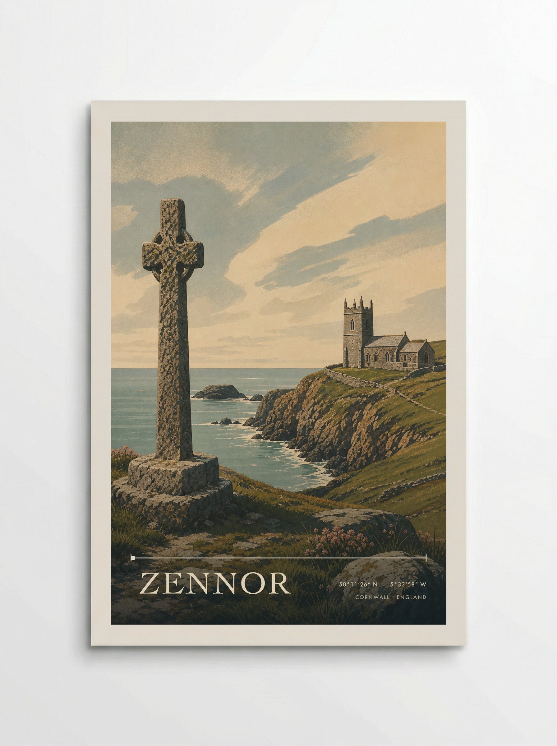 Zennor Cornwall England Travel Poster - Poster