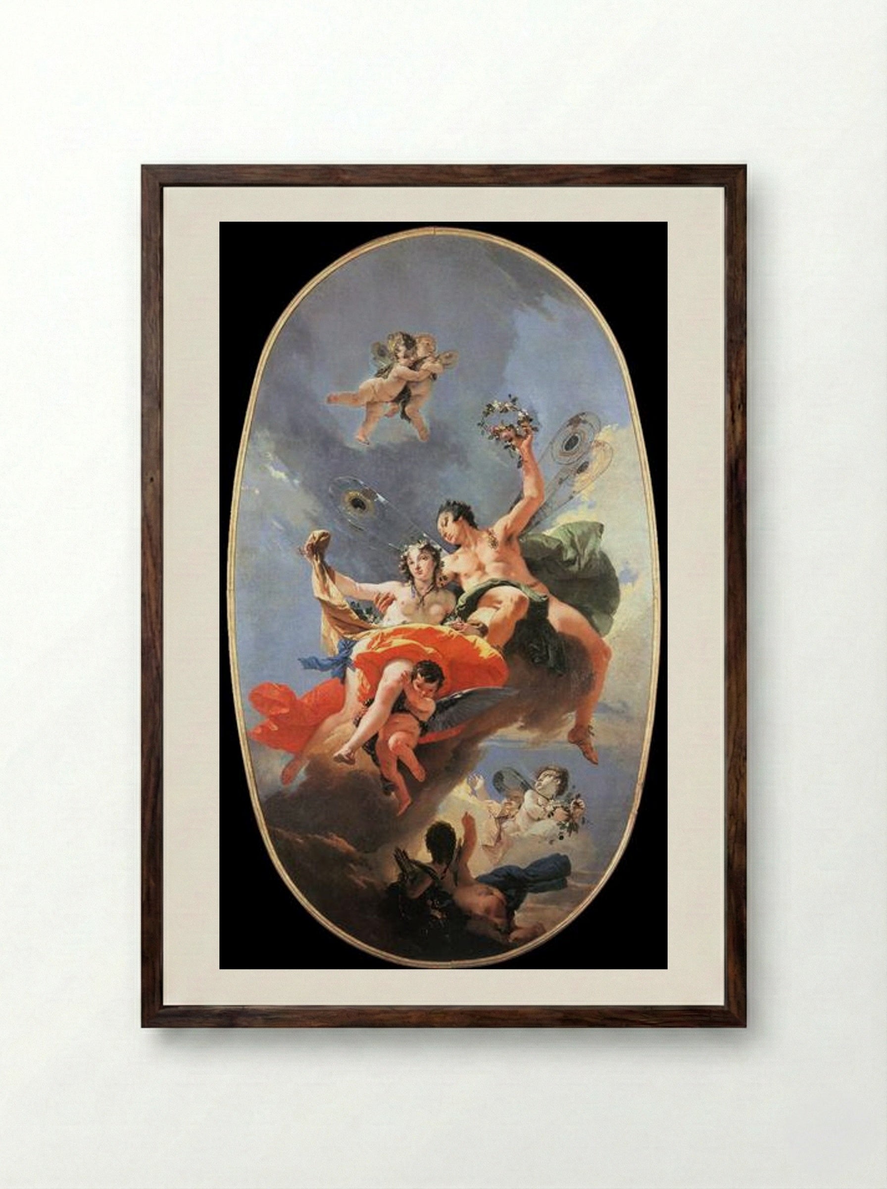 Zephyr and Flora - Giovanni Battista Tiepolo - Framed Print Dark Wood