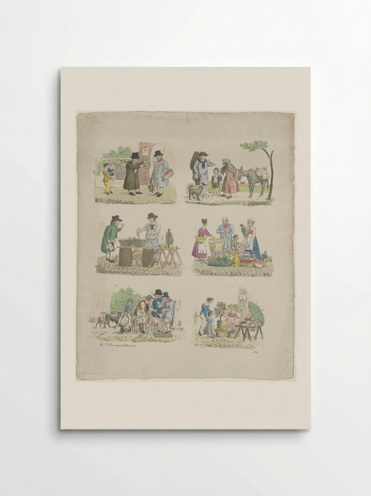 Zes markttaferelen (Six Market Scenes) - Pieter Roosing - Poster