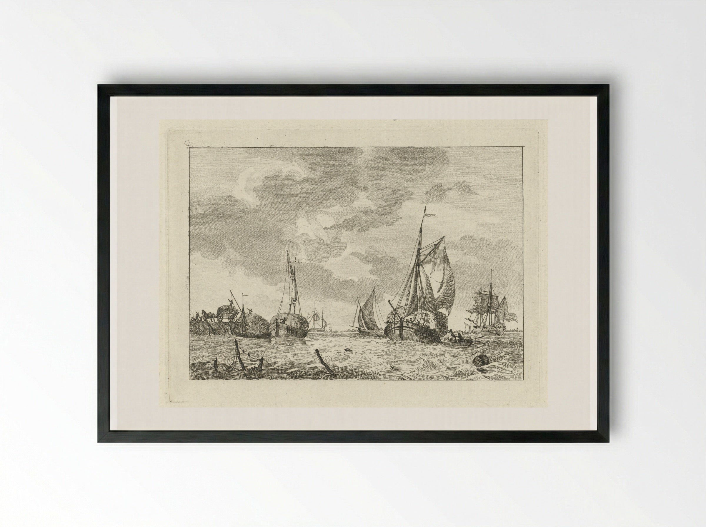 Zes schepen (Six Ships) - Gerrit Groenewegen - Framed Print Black