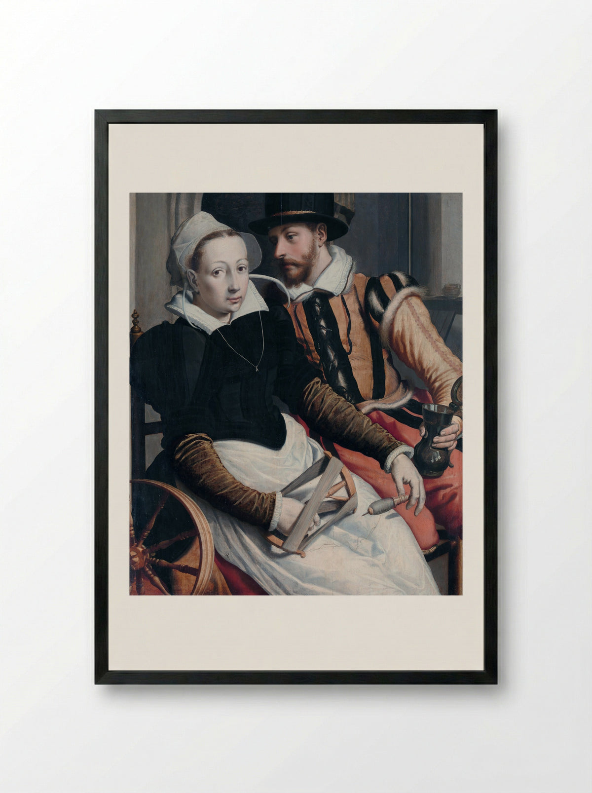 Zes waardijns van de lakenen - Pieter Pietersz. (I) - Framed Print Black