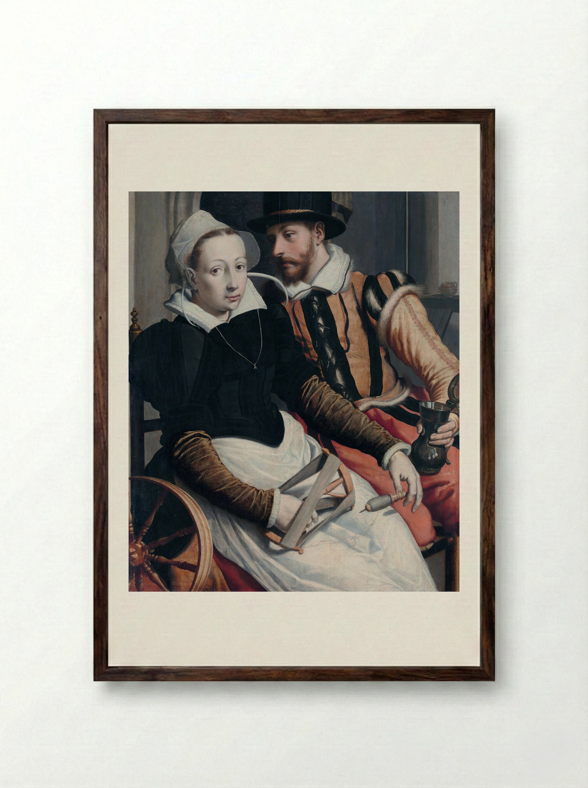 Zes waardijns van de lakenen - Pieter Pietersz. (I) - Framed Print Dark Wood