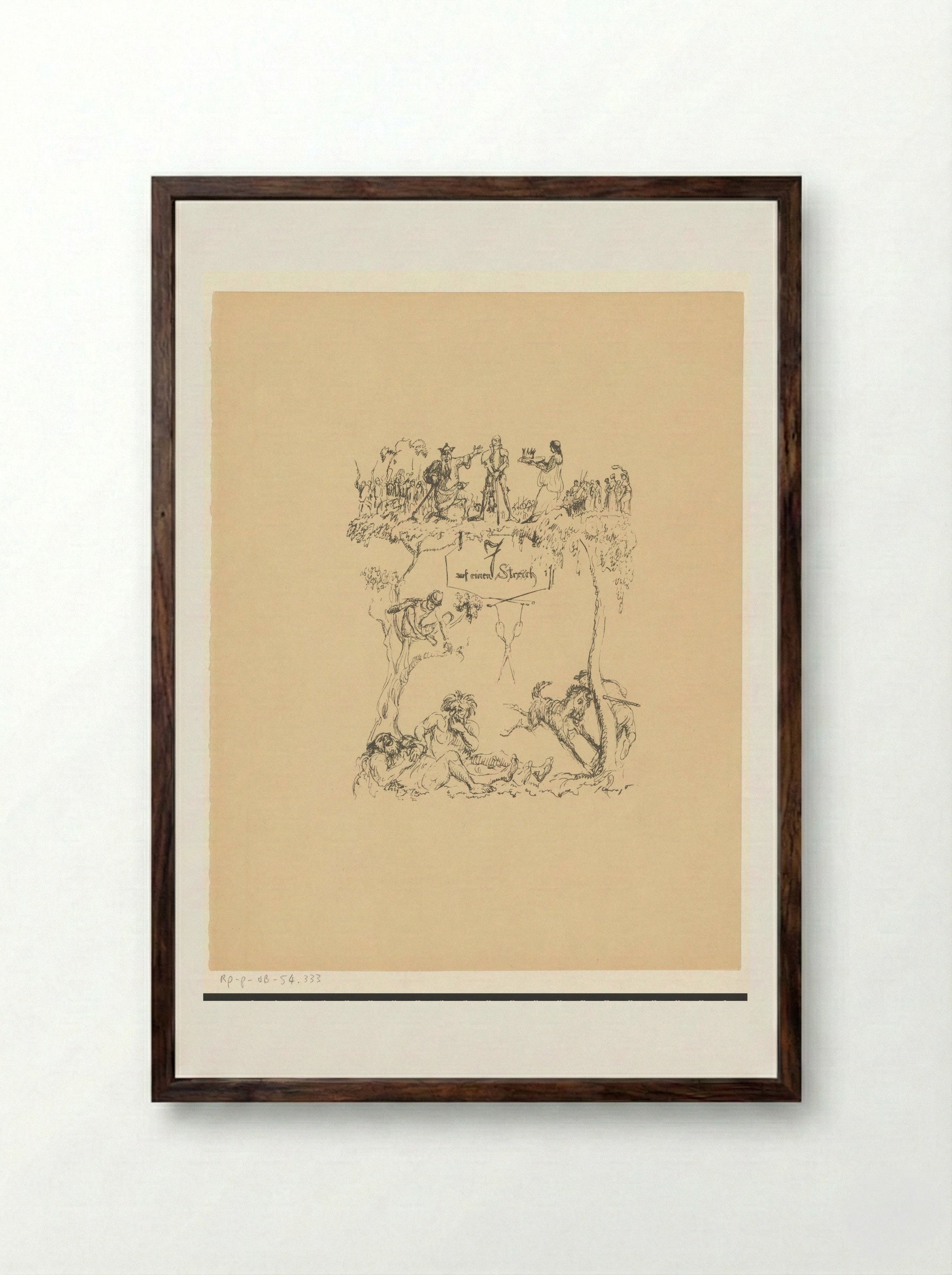Zeven in één klap - Max Slevogt - Framed Print Dark Wood