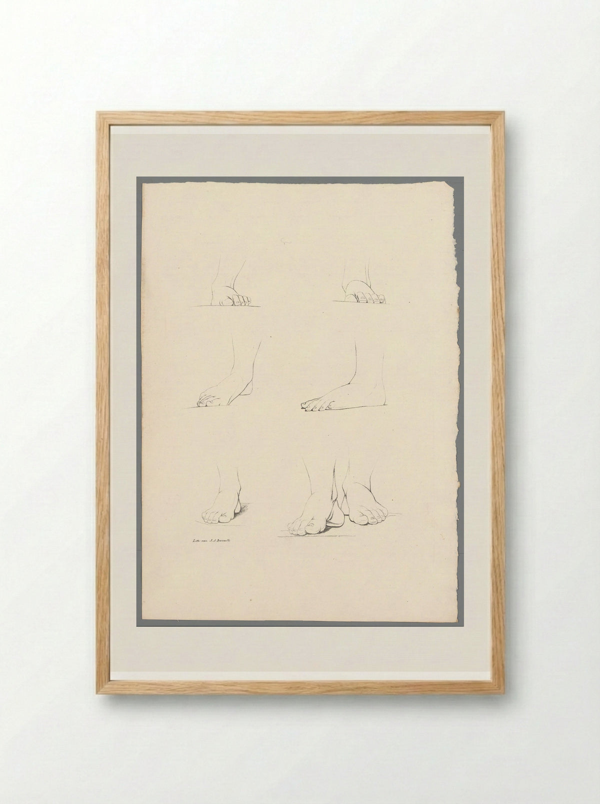 Zeven voeten - Jean Augustin Daiwaille - Framed Print Wood
