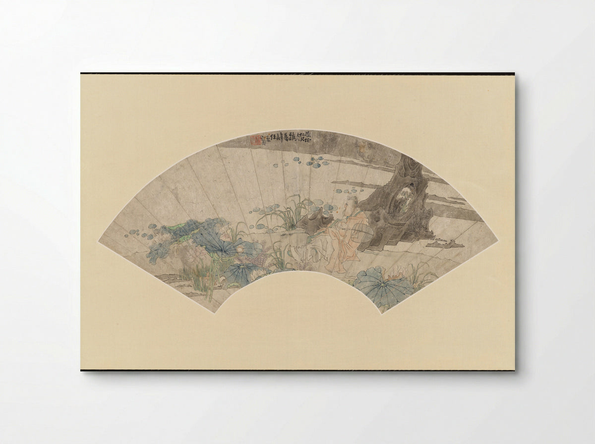 Zhou Dunyi Admiring Lotus Flowers - Ren Xun - Poster