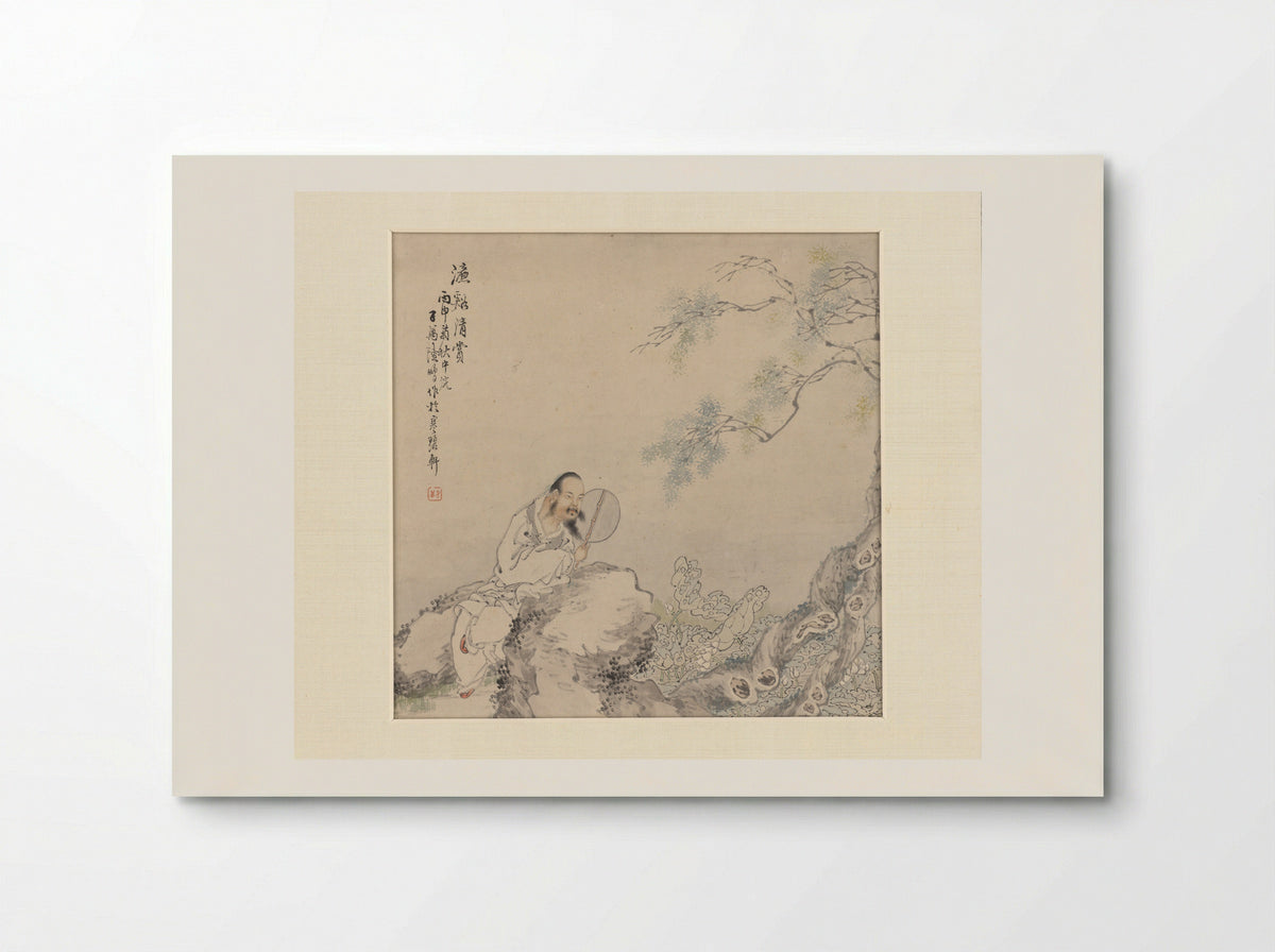 Zhou Dunyi Admiring Lotuses - Lu Peng - Poster