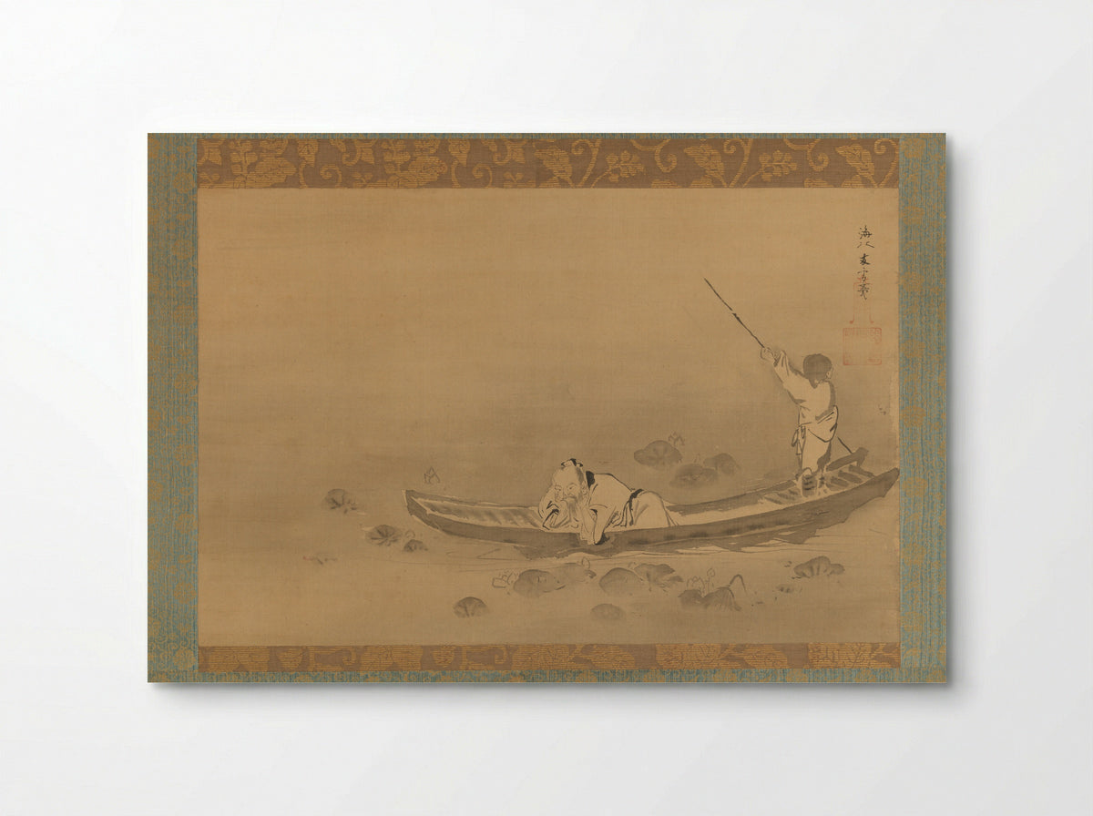 Zhou Maoshu Admiring Lotuses - Kaihō Yūsetsu - Poster