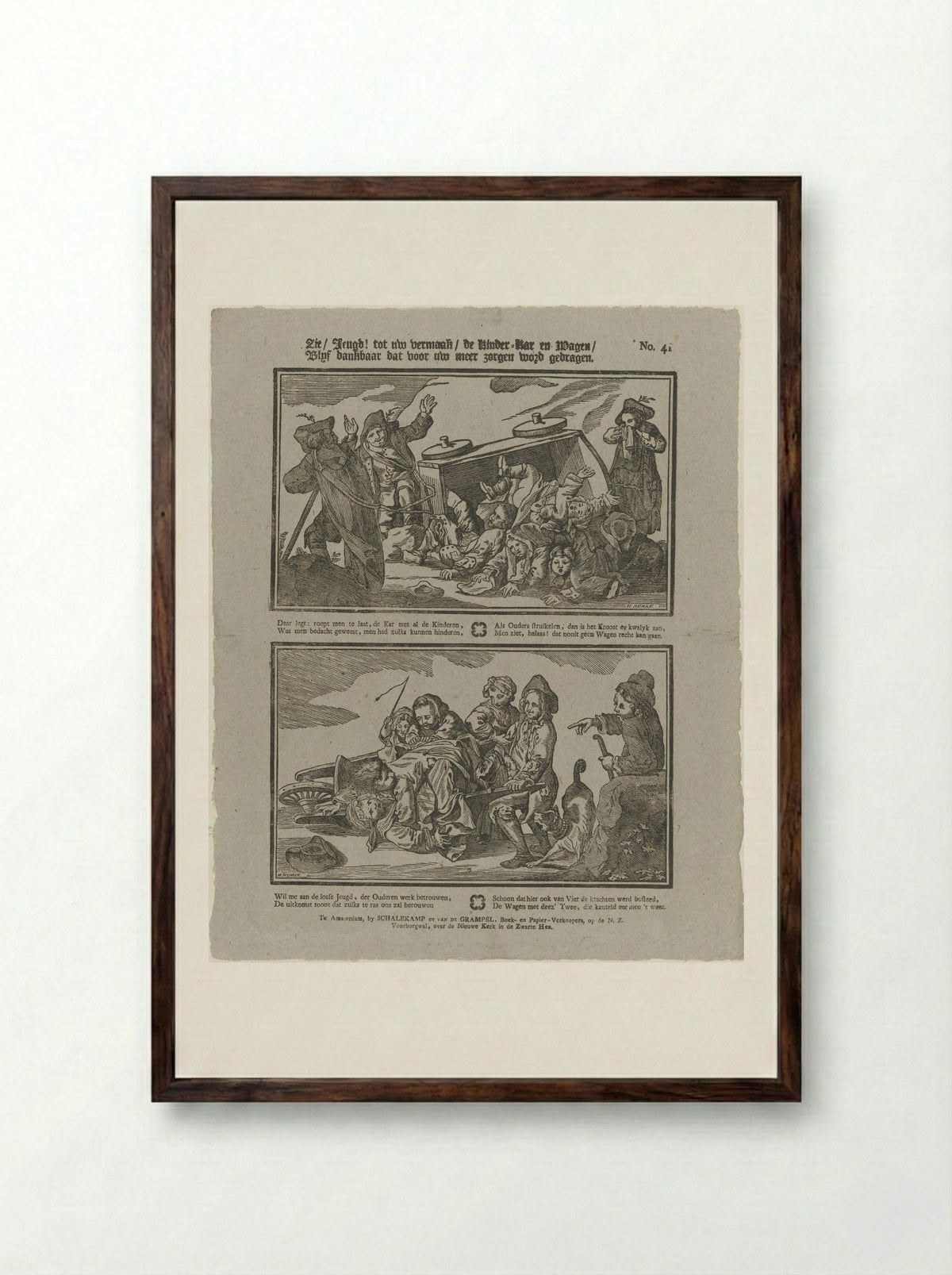 Zie, Jeugd! tot uw vermaak - Jacobus Wendel - Framed Print Dark Wood