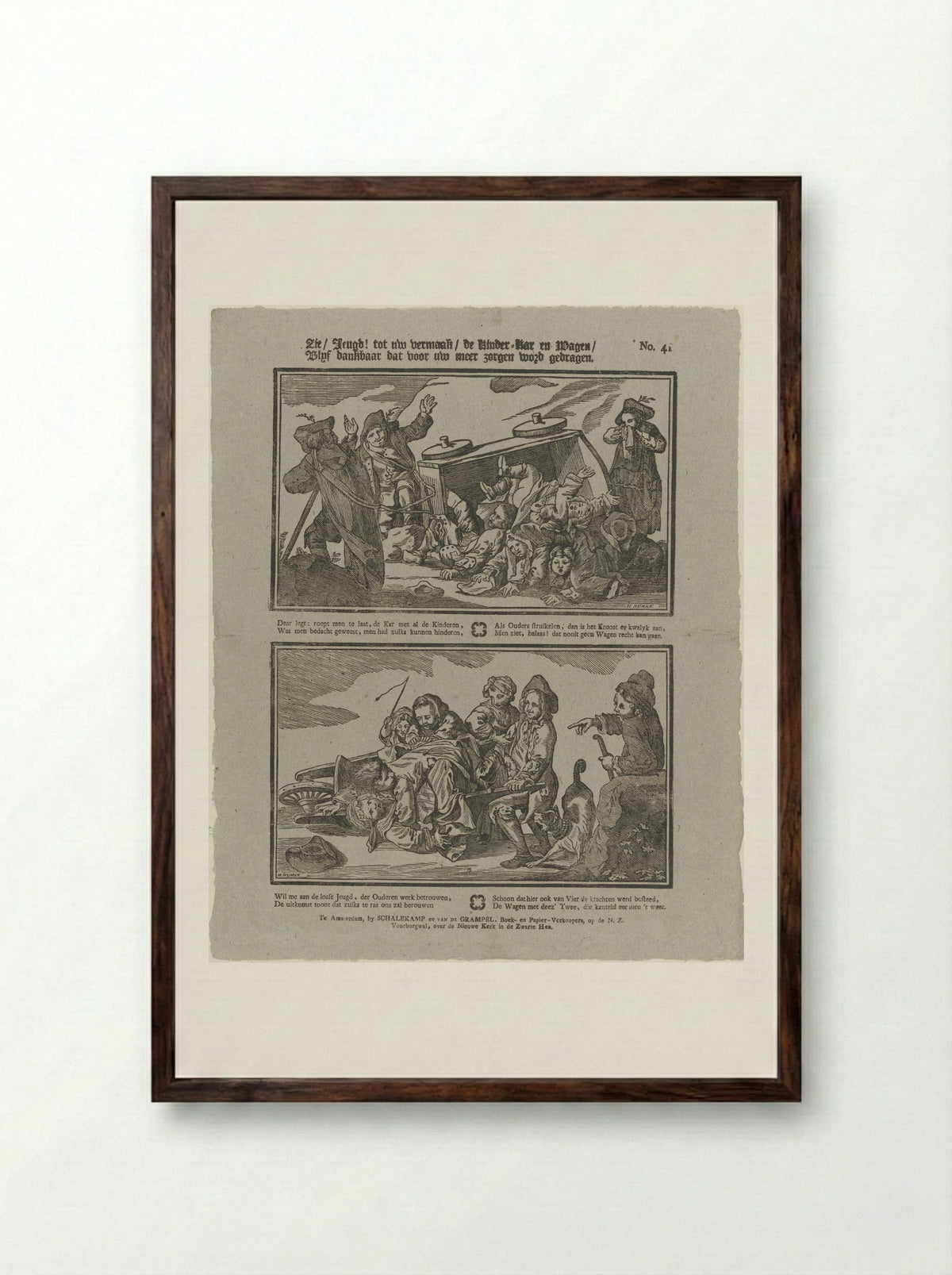 Zie, Jeugd! tot uw vermaak - Jacobus Wendel - Framed Print Dark Wood