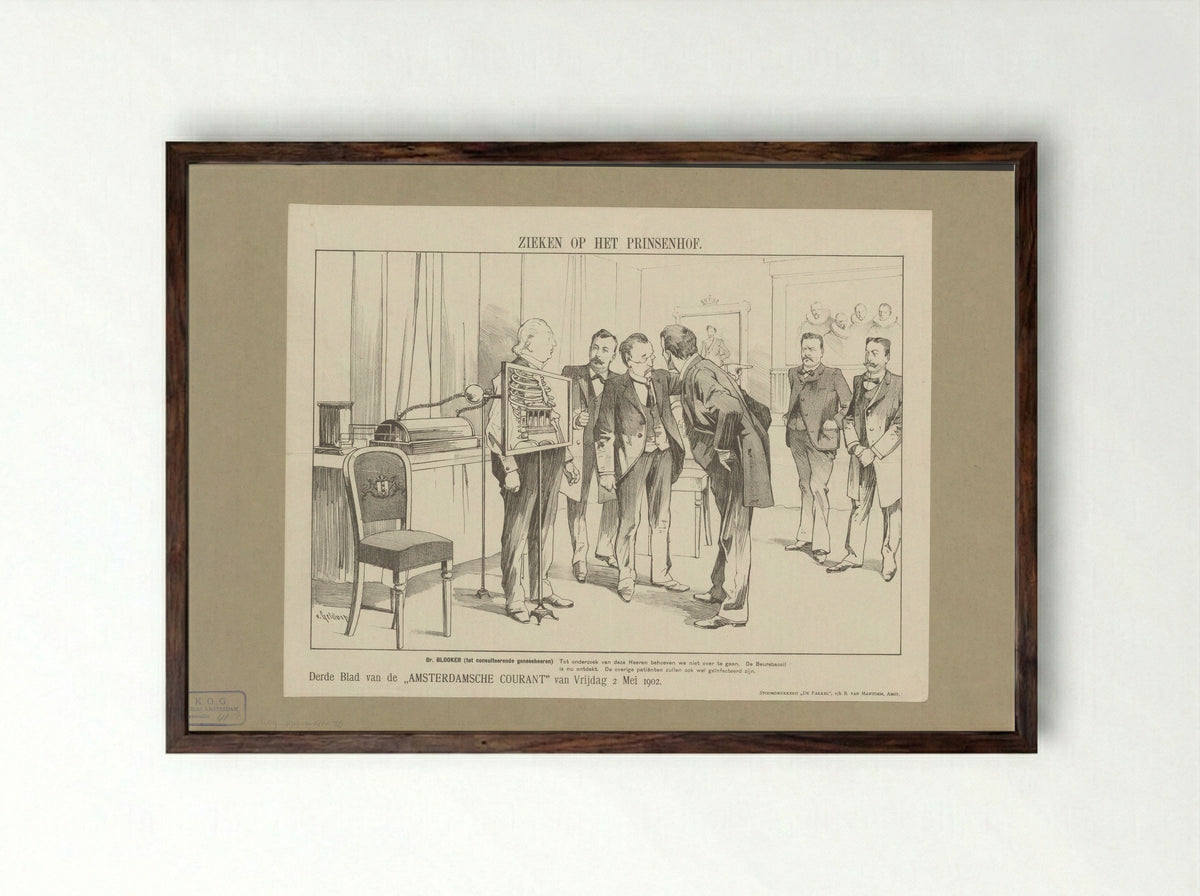 Zieken op het Prinsenhof - Jan Geldorp - Framed Print Dark Wood