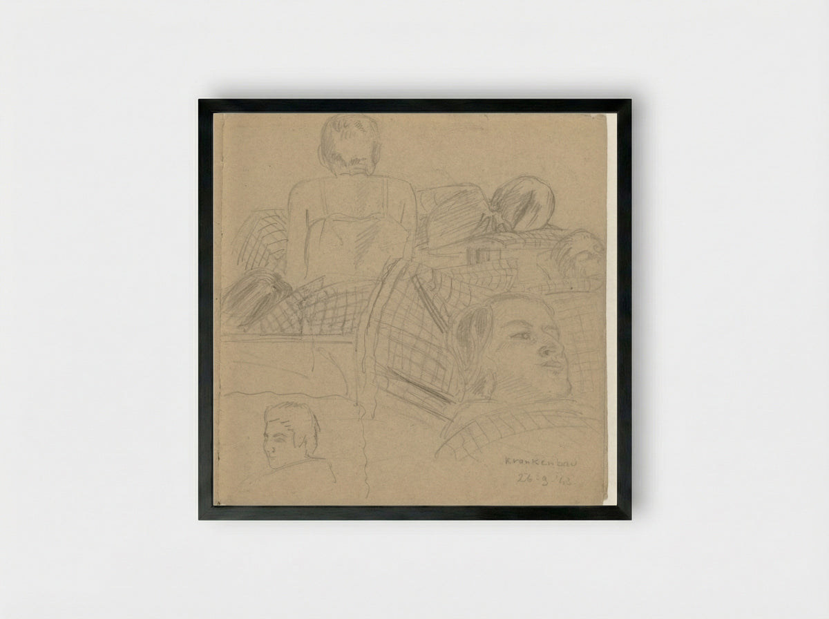 Ziekenbarak (Hospital Ward) - To Frank-Stoltz - Framed Print Black