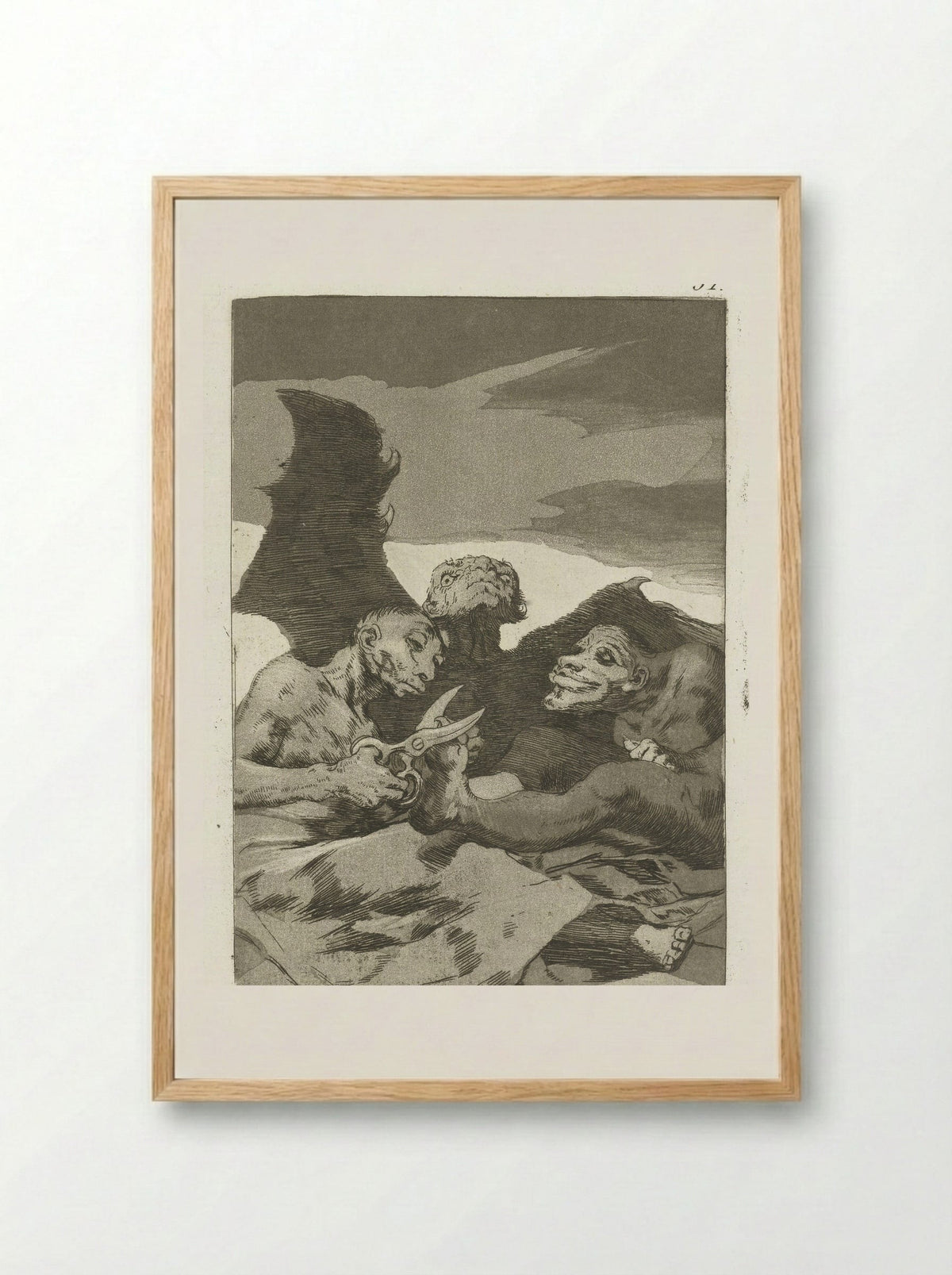 Zij knappen zich op (They Spruce Themselves Up) - Francisco de Goya - Framed Print Wood