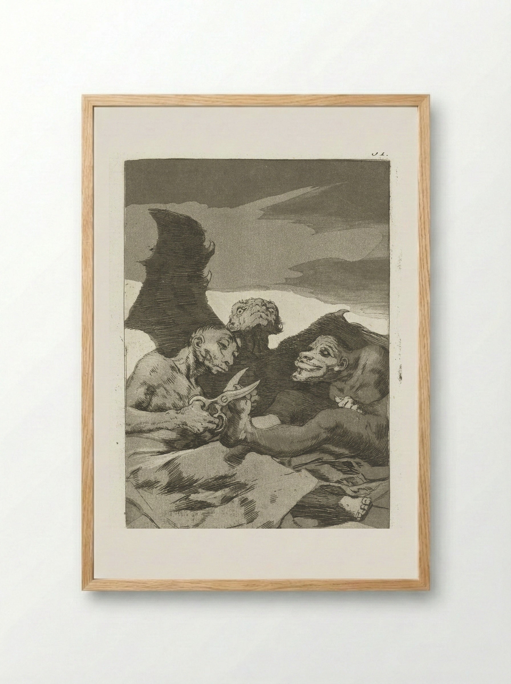 Zij knappen zich op (They Spruce Themselves Up) - Francisco de Goya - Framed Print Wood