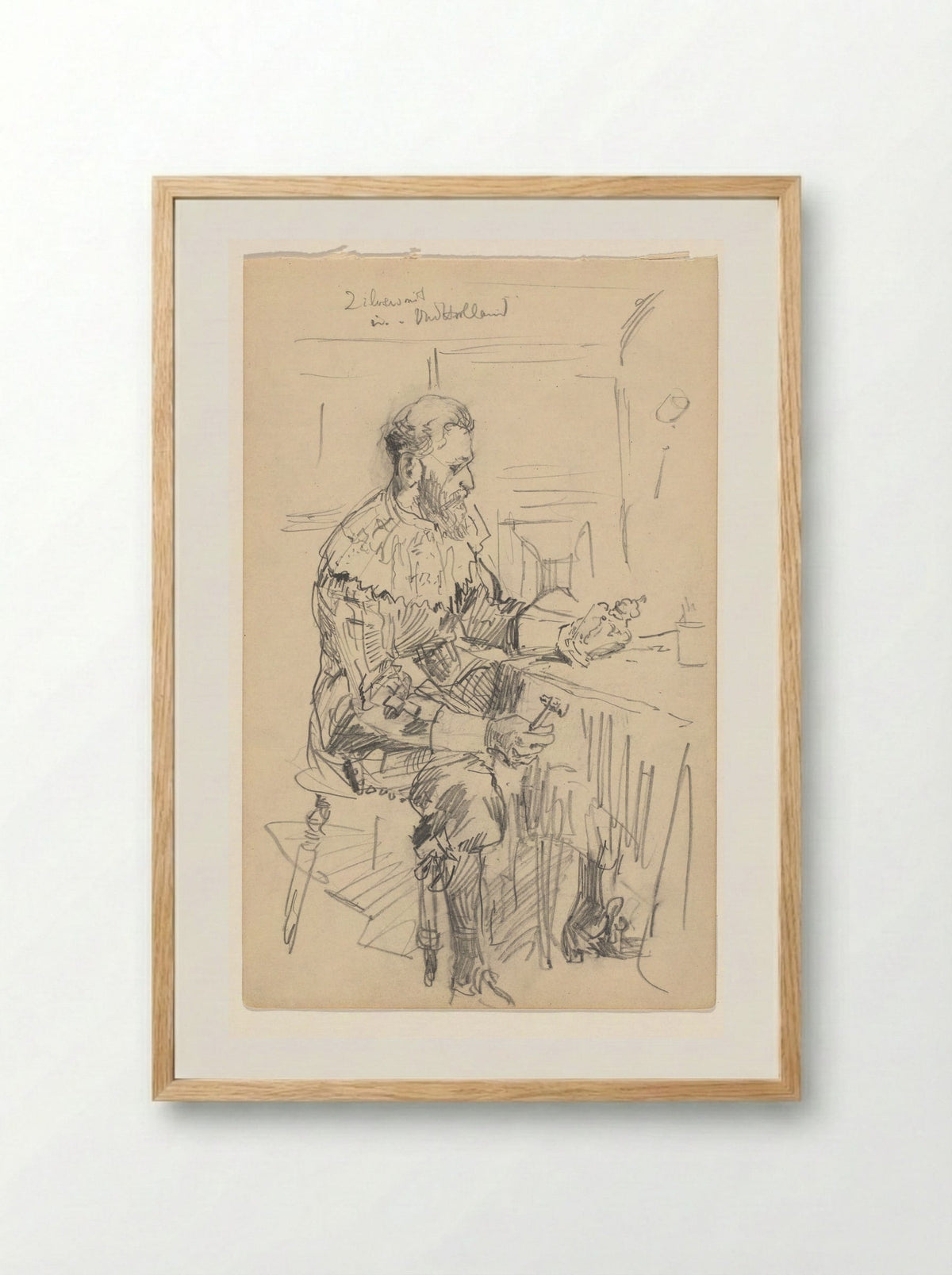 Zilversmid in de nagebouwde stad Oud-Holland op de Wereldtentoonstelling voor het Hotel- en Reiswezen van 1895 - Jan Hoynck van Papendrecht - Framed Print Wood