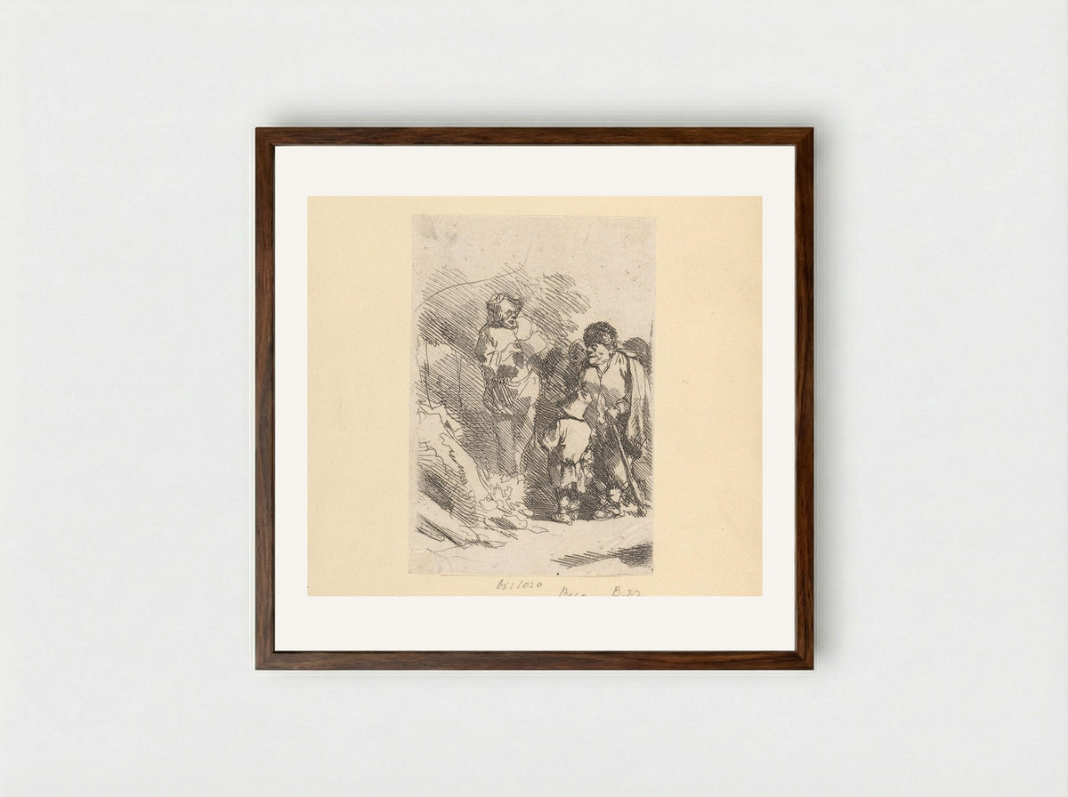 Zingende man en luisterend publiek - Cornelis Pietersz. Bega - Framed Print Dark Wood