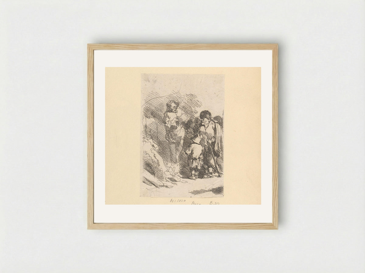 Zingende man en luisterend publiek - Cornelis Pietersz. Bega - Framed Print Wood