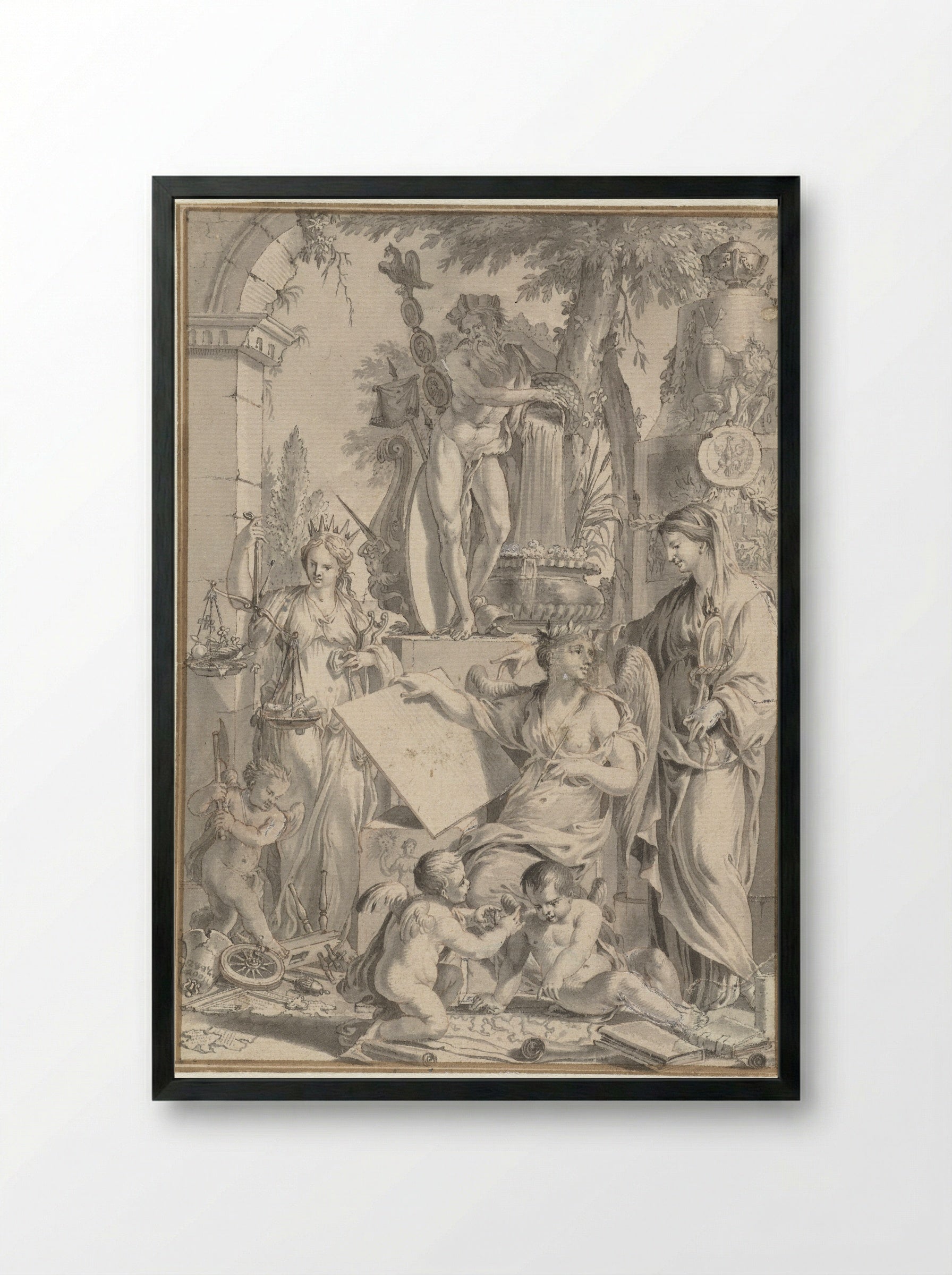Zinnebeeldige voorstelling (Allegorical Representation) - Jan Goeree - Framed Print Black