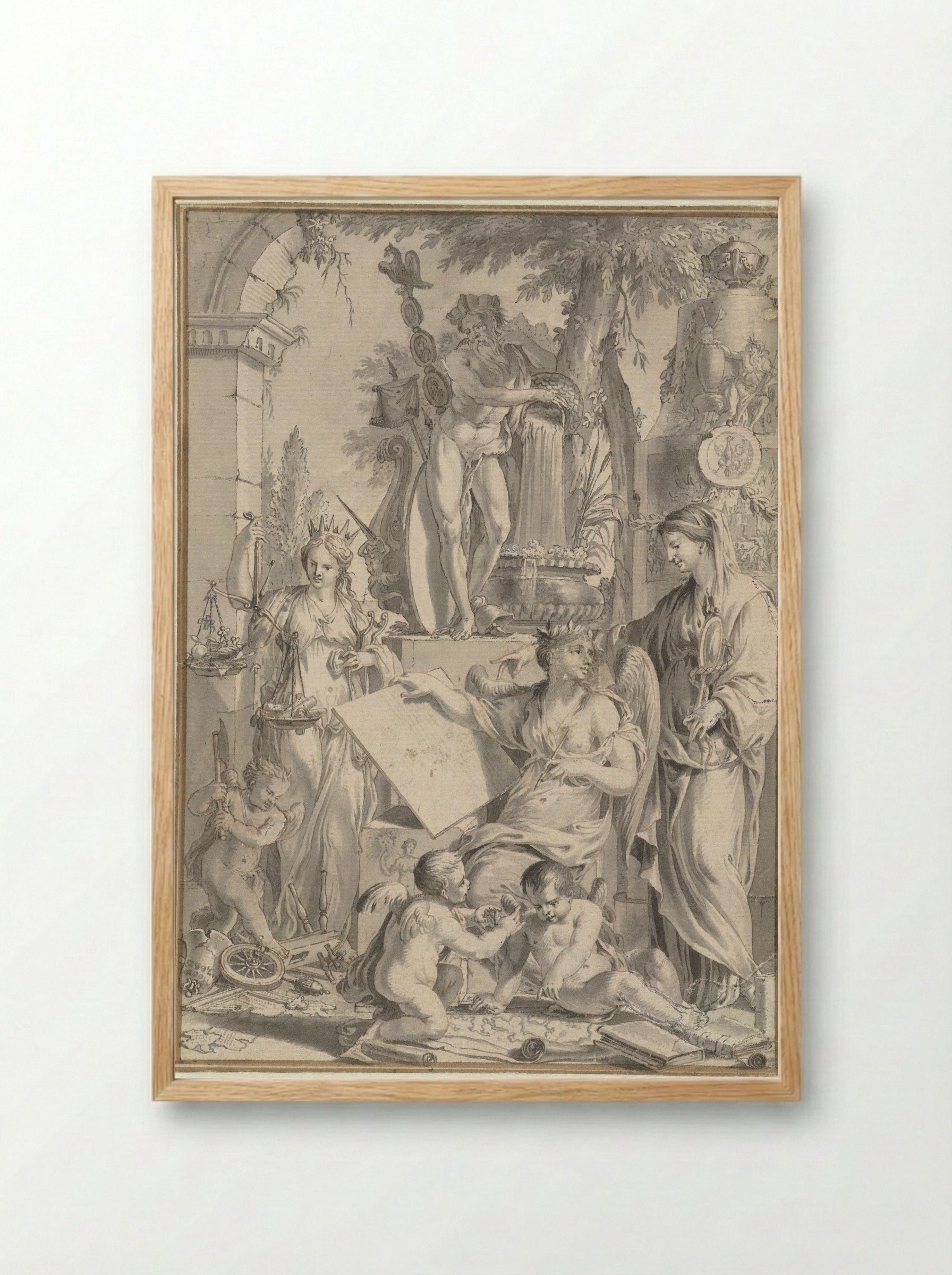 Zinnebeeldige voorstelling (Allegorical Representation) - Jan Goeree - Framed Print Wood