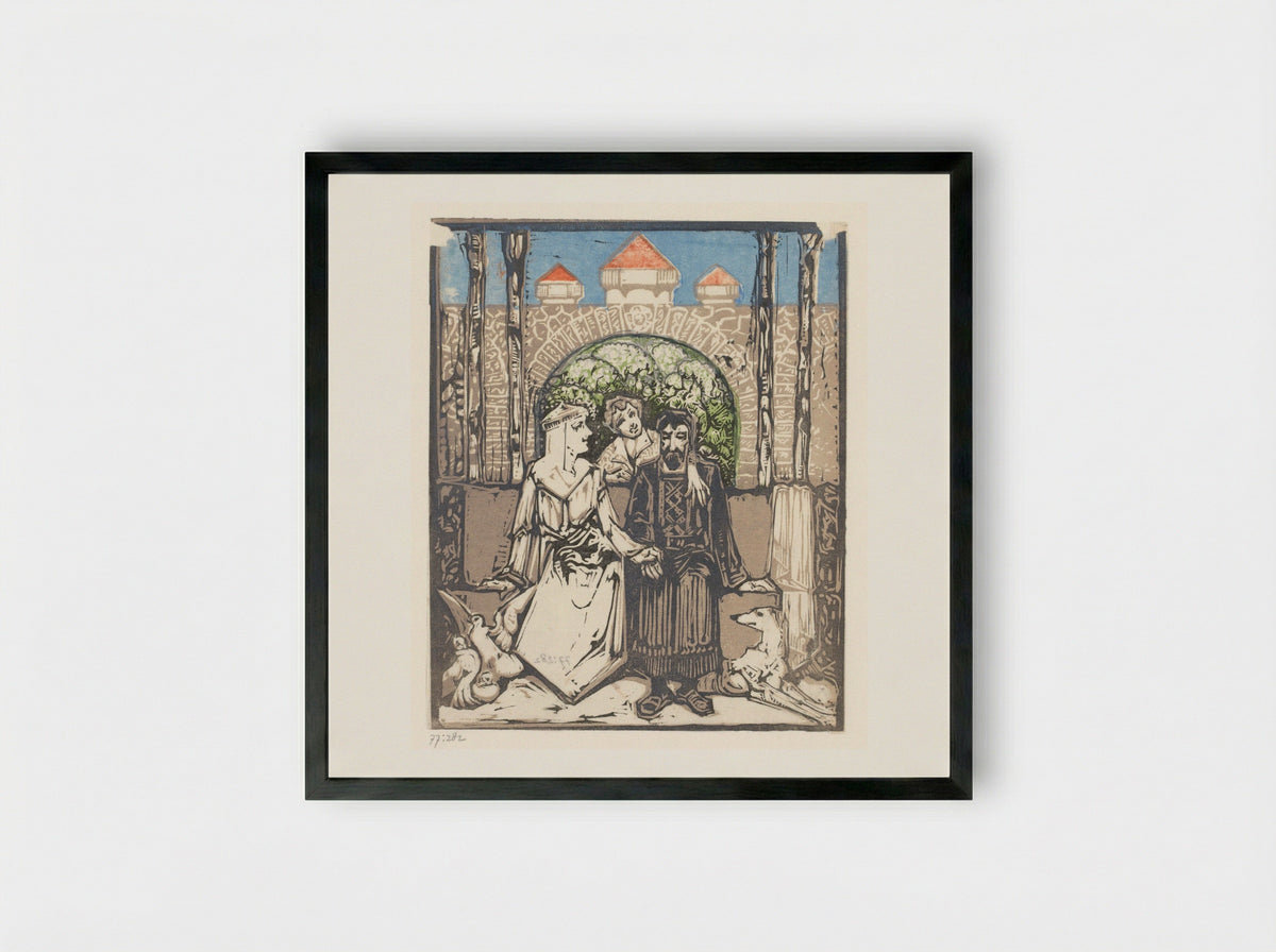 Zittend paar - Bernard Willem Wierink - Framed Print Black