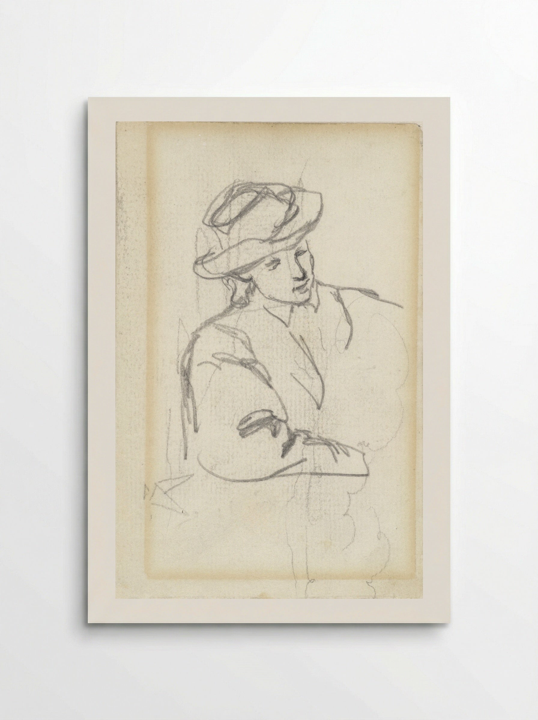 Zittend persoon met hoed - Jacob Maris - Poster