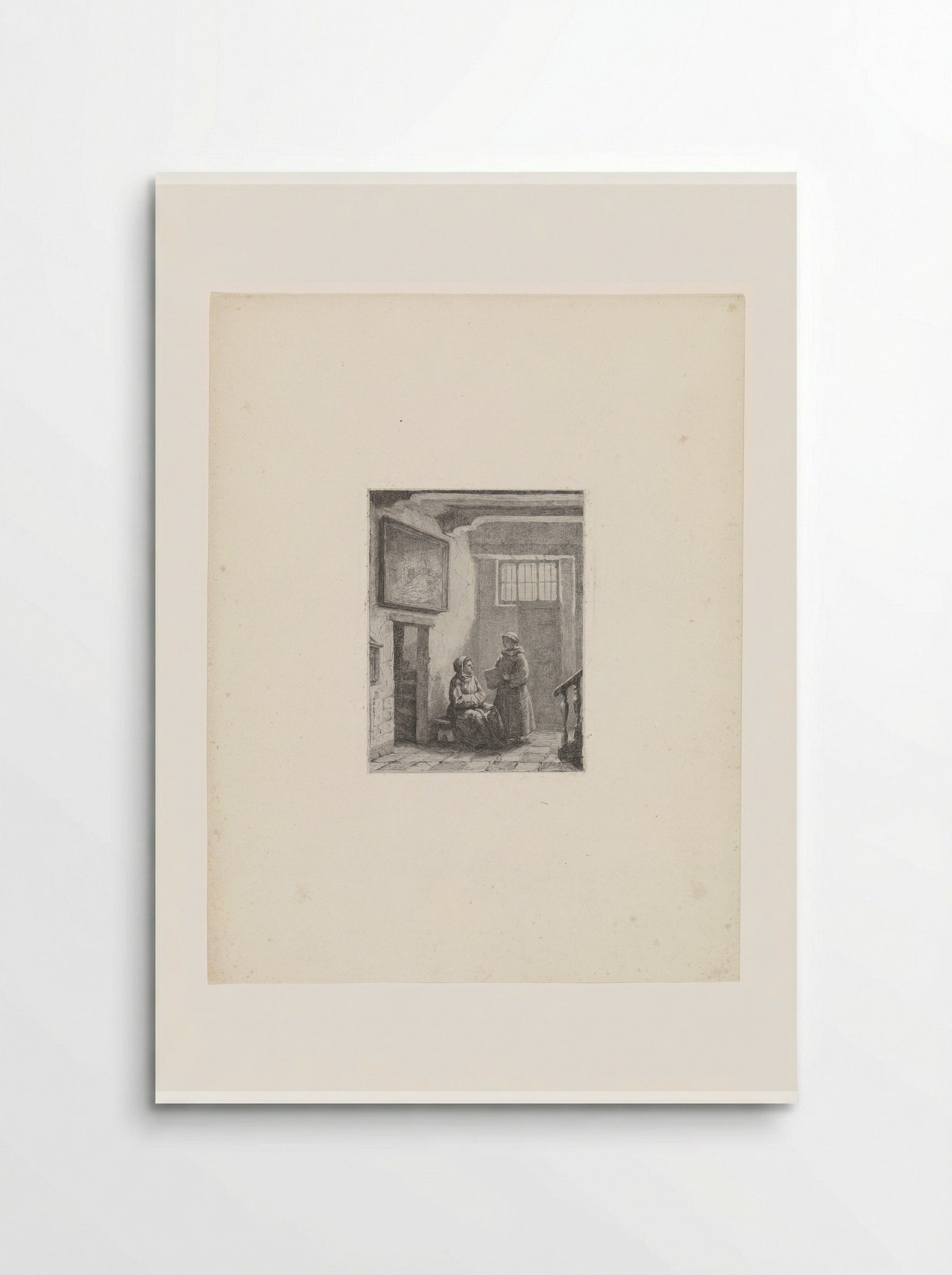 Zittende en staande monnik - David van der Kellen - Poster