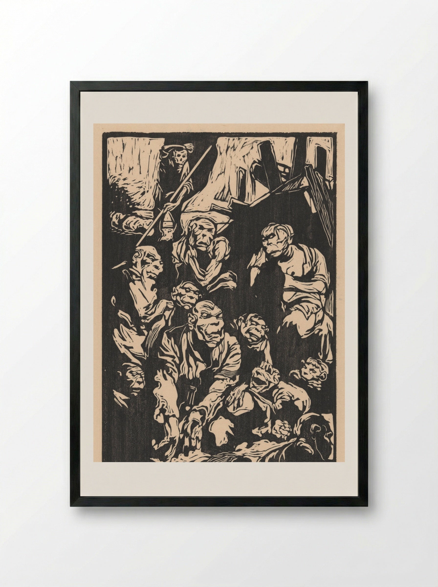 Zittende fantasiewezens - Johannes Josephus Aarts - Framed Print Black