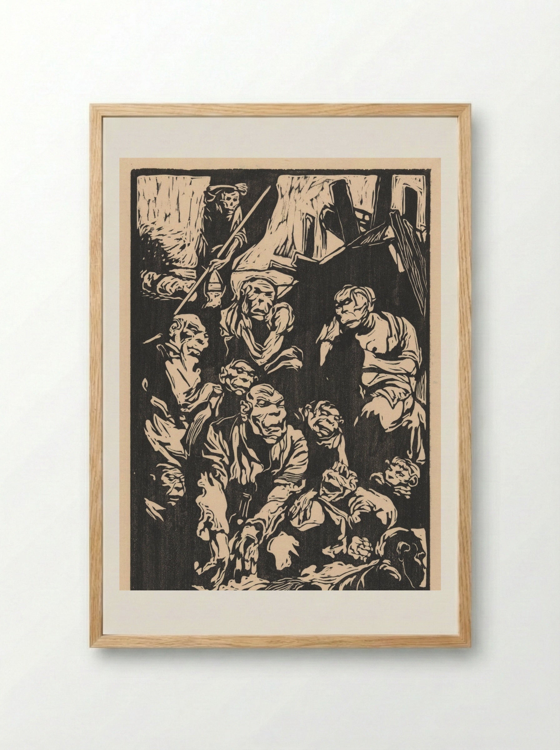 Zittende fantasiewezens - Johannes Josephus Aarts - Framed Print Wood