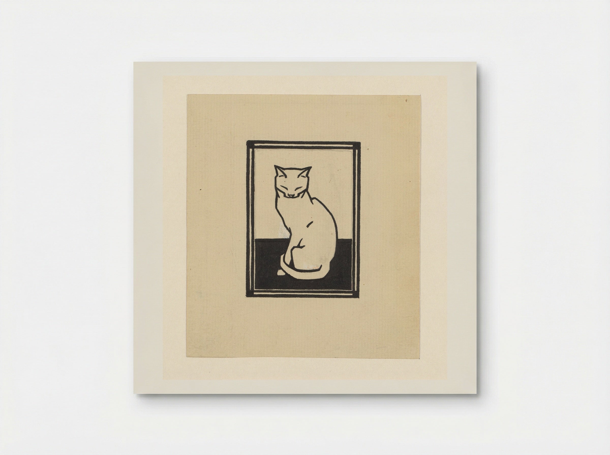 Zittende kat met gesloten ogen (Seated Cat with Closed Eyes) - Julie de Graag - Poster