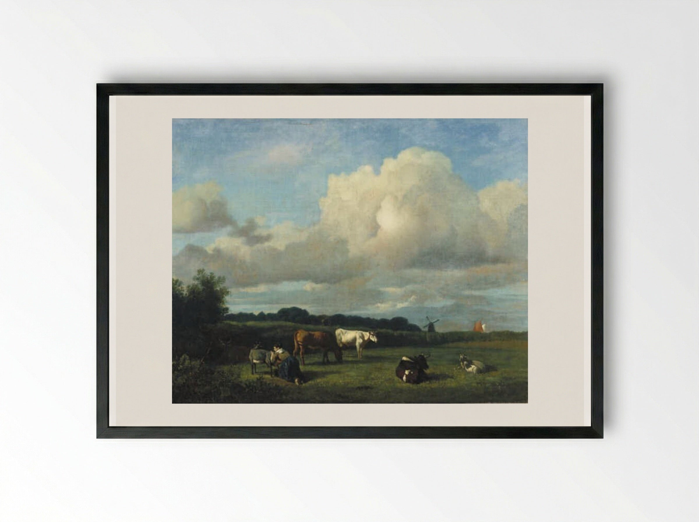 Zittende man aan de voet van een boom - Wouter Johannes van Troostwijk - Framed Print Black