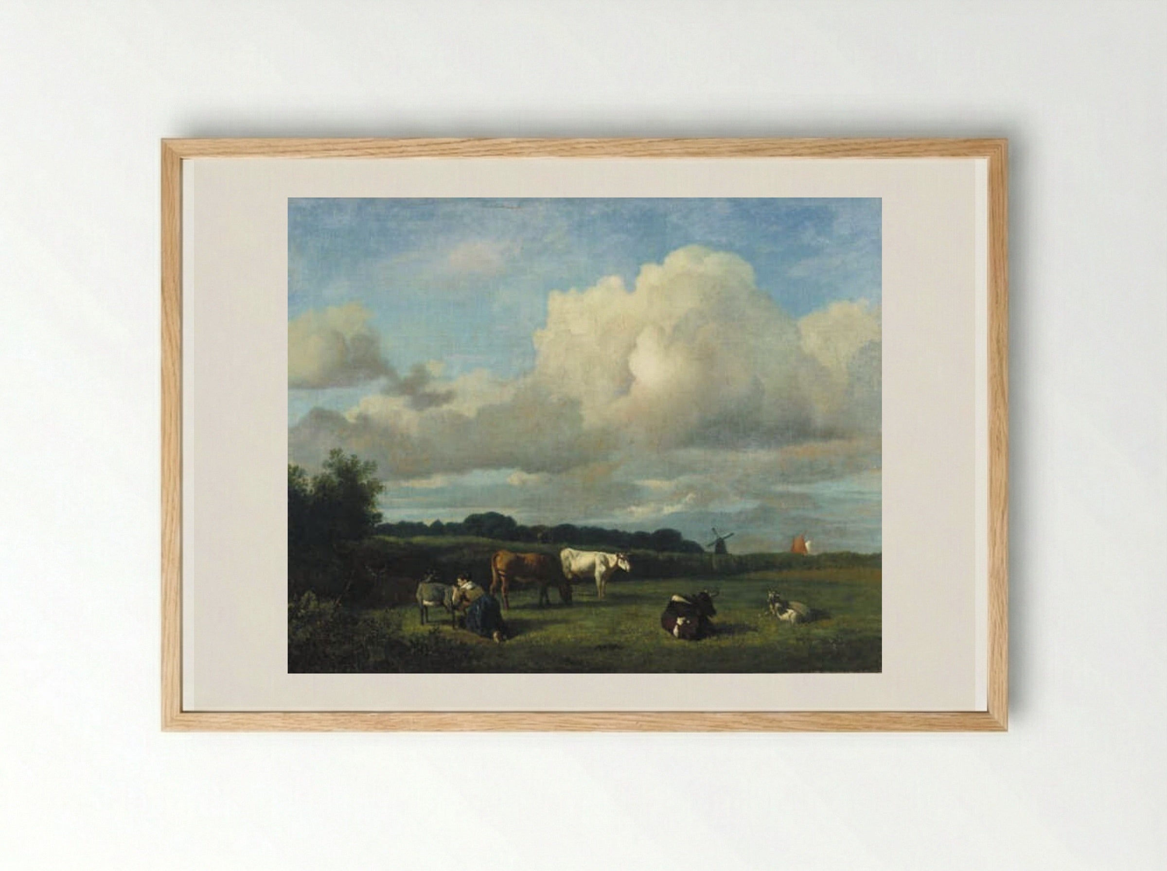 Zittende man aan de voet van een boom - Wouter Johannes van Troostwijk - Framed Print Wood
