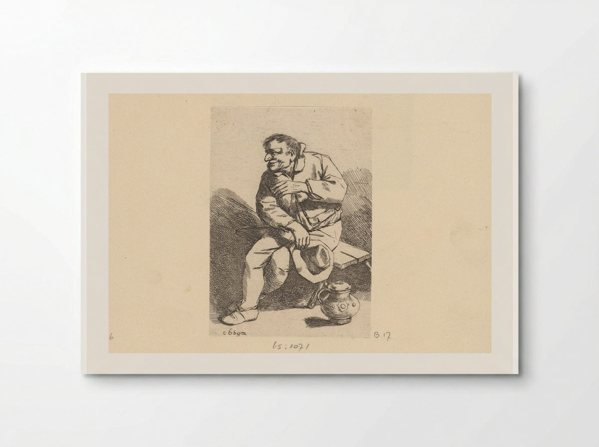 Zittende man met hoed en kan - Cornelis Pietersz. Bega - Poster