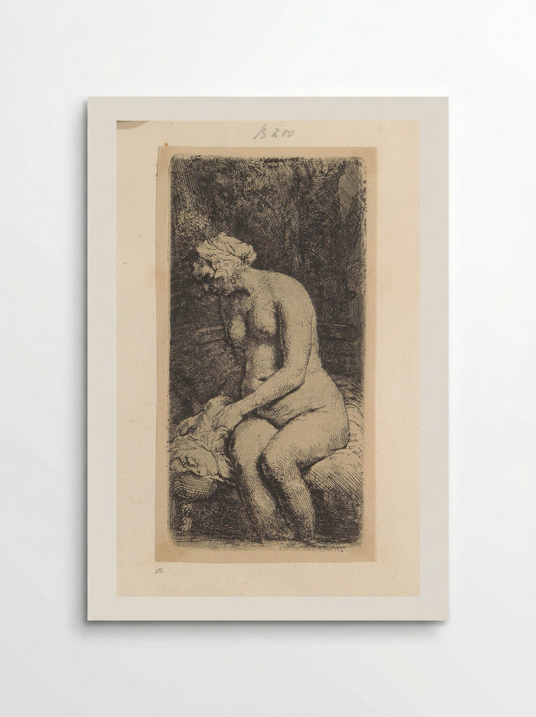 Zittende naakte vrouw - Henry Louis Basan - Poster