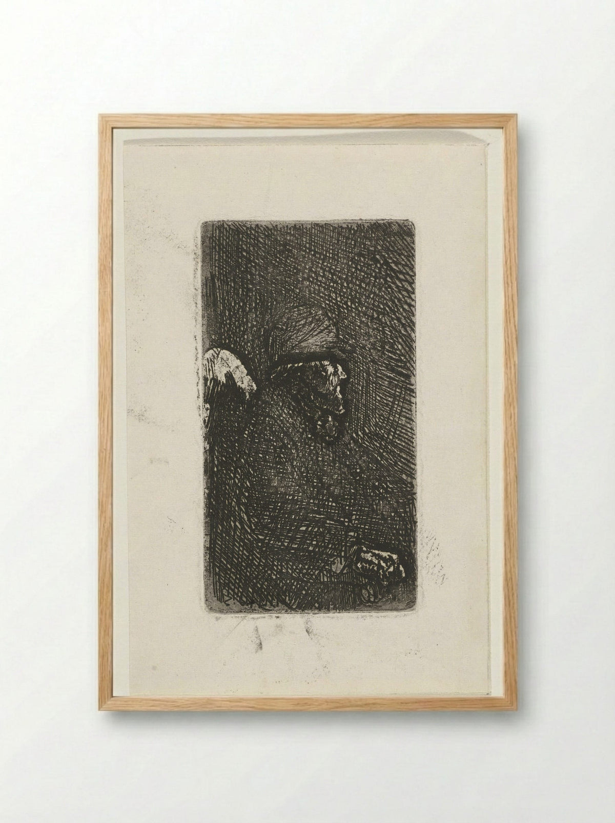 Zittende oude man - Jozef Israëls - Framed Print Wood