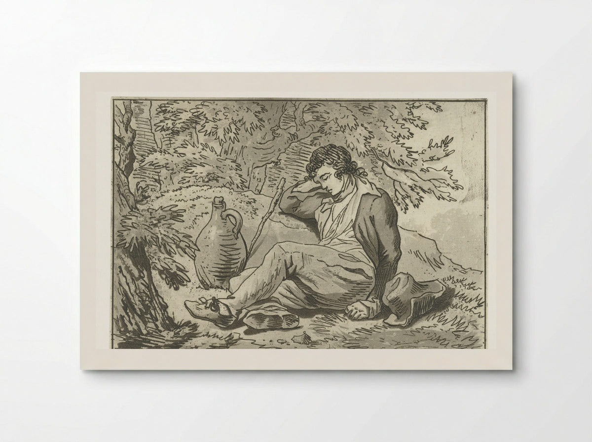 Zittende slapende jongen - Anthonie van den Bos - Poster