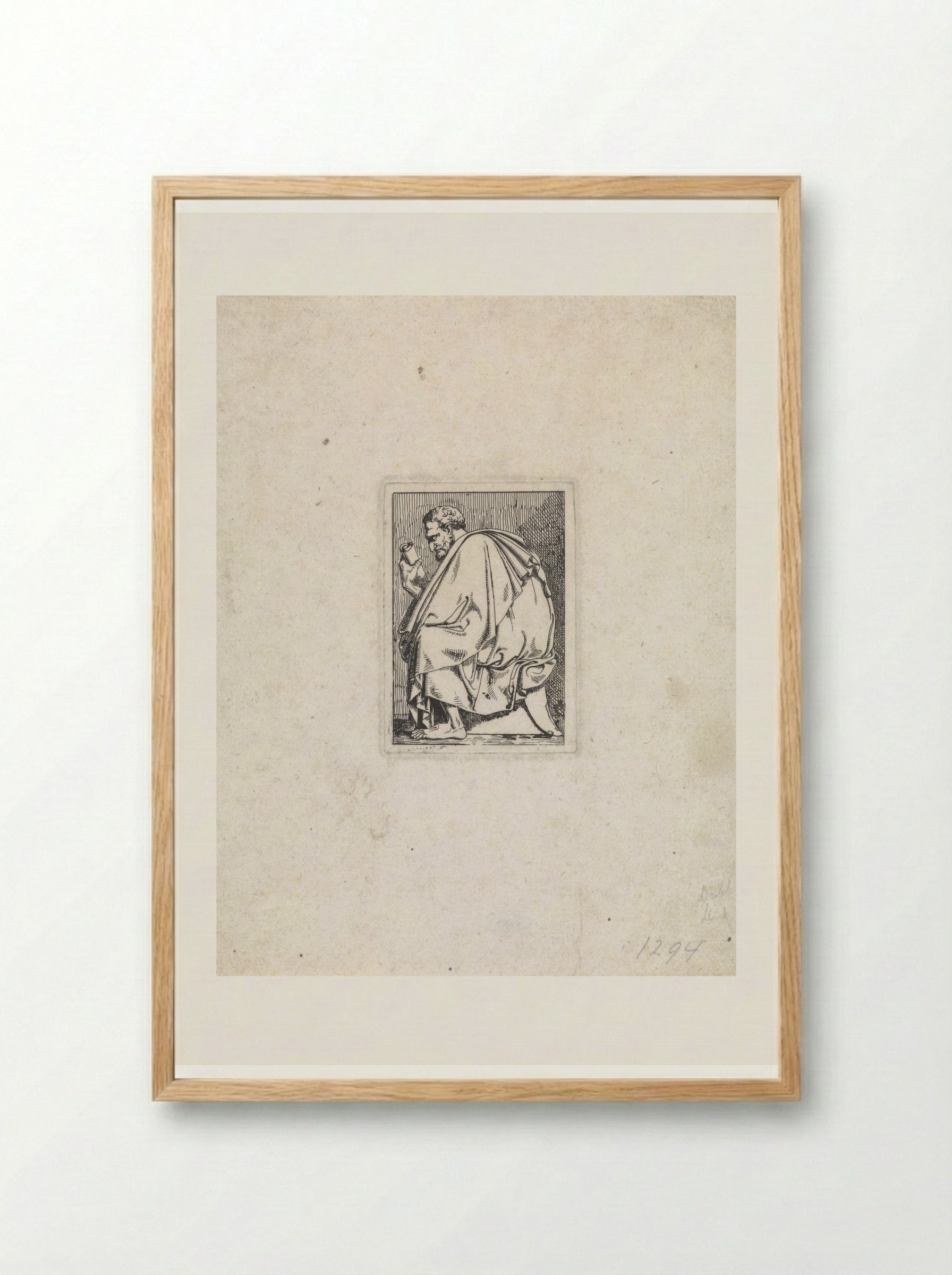 Zittende wijsgeer - David Pièrre Giottino Humbert de Superville - Framed Print Wood