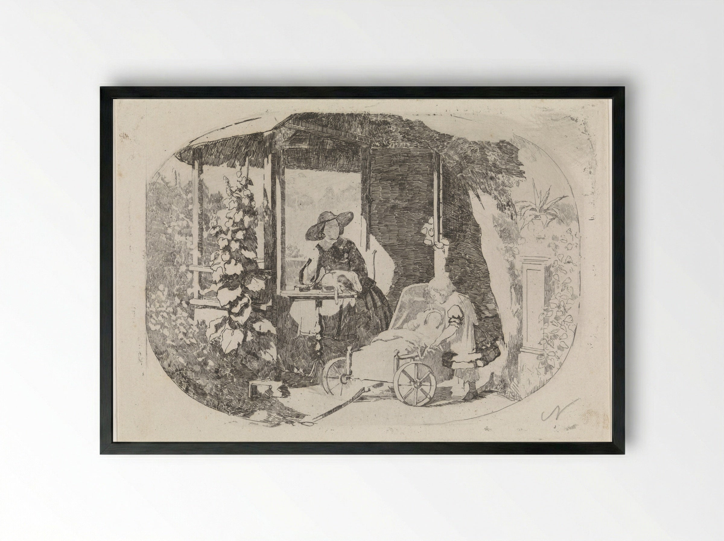 Zomerhuis (Summer House) - David van der Kellen - Framed Print Black