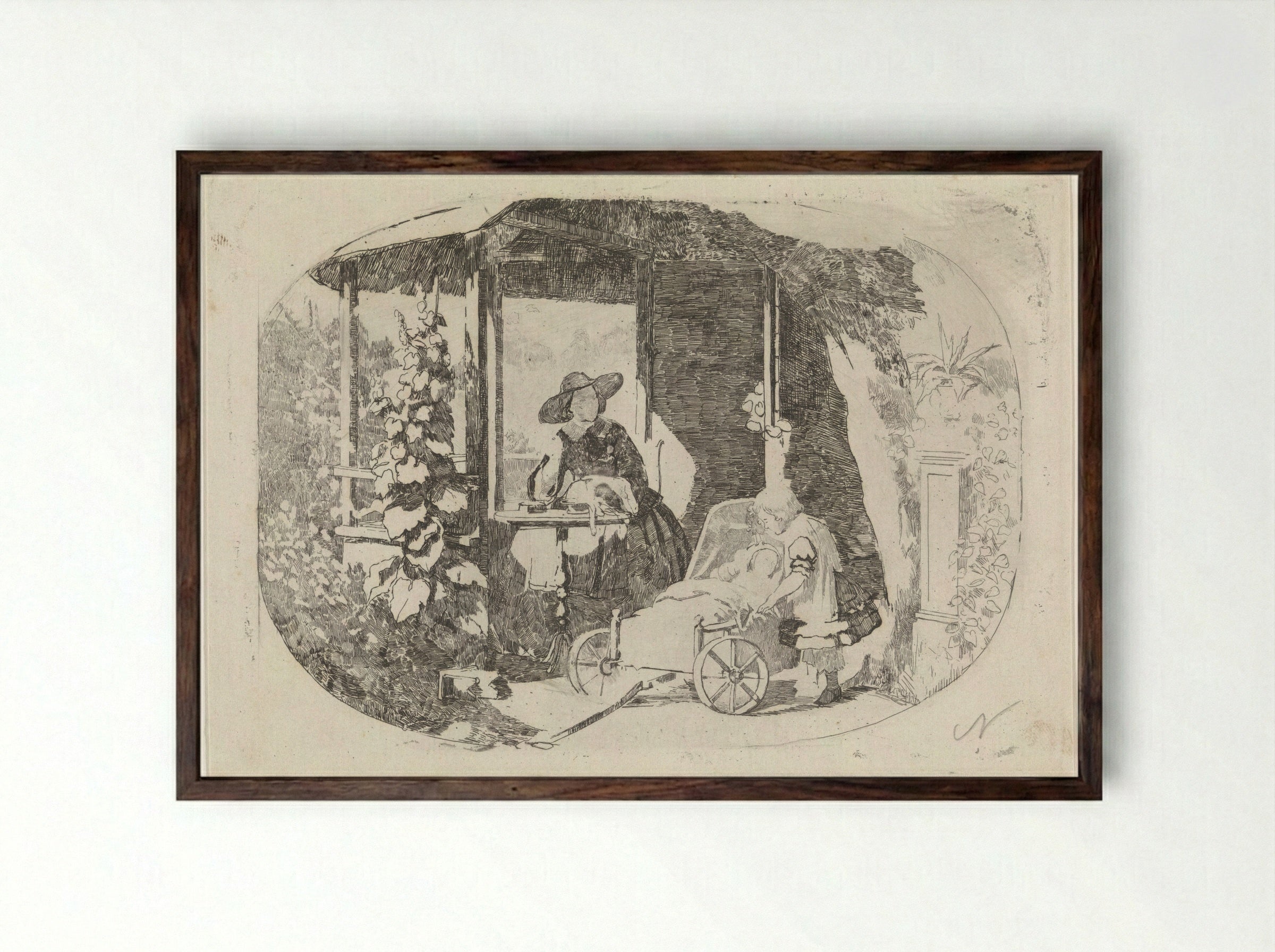 Zomerhuis (Summer House) - David van der Kellen - Framed Print Dark Wood
