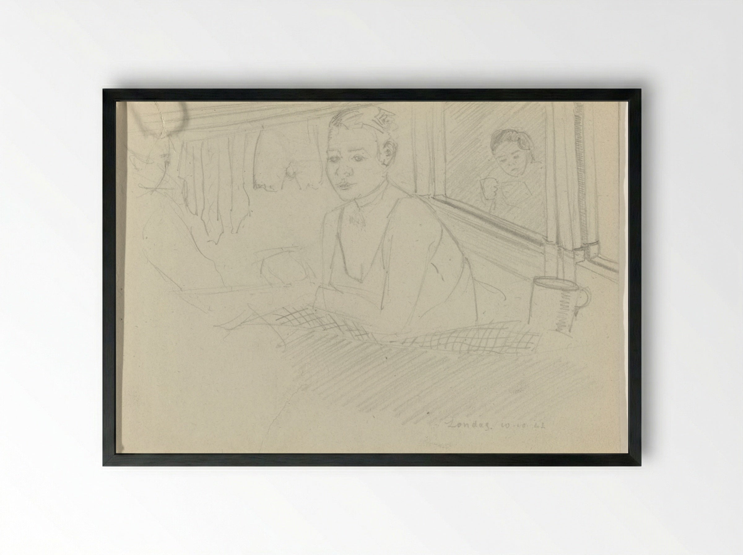 Zondag in het kamp (Sunday in the Camp) - To Frank-Stoltz - Framed Print Black