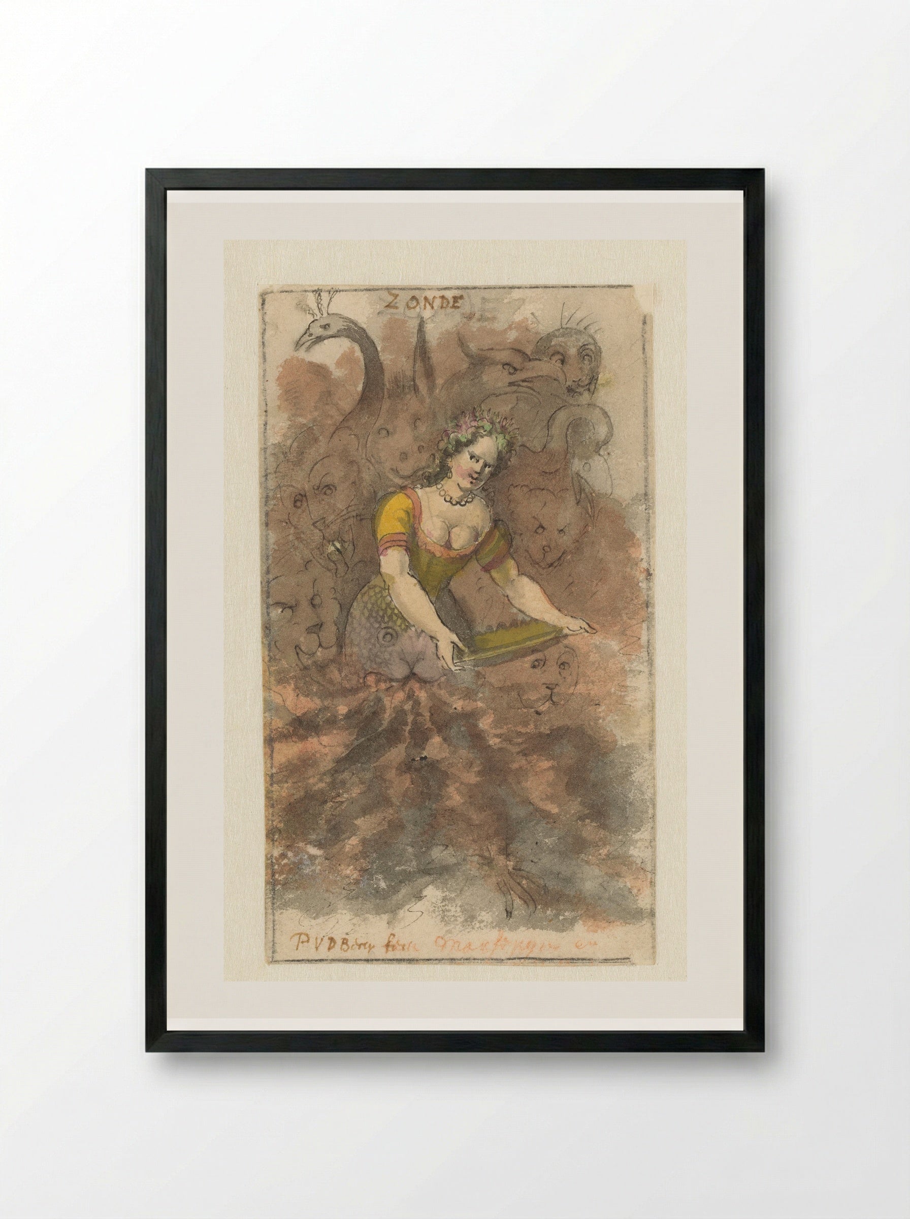 Zonde (Sin) - Pieter van den Berge - Framed Print Black