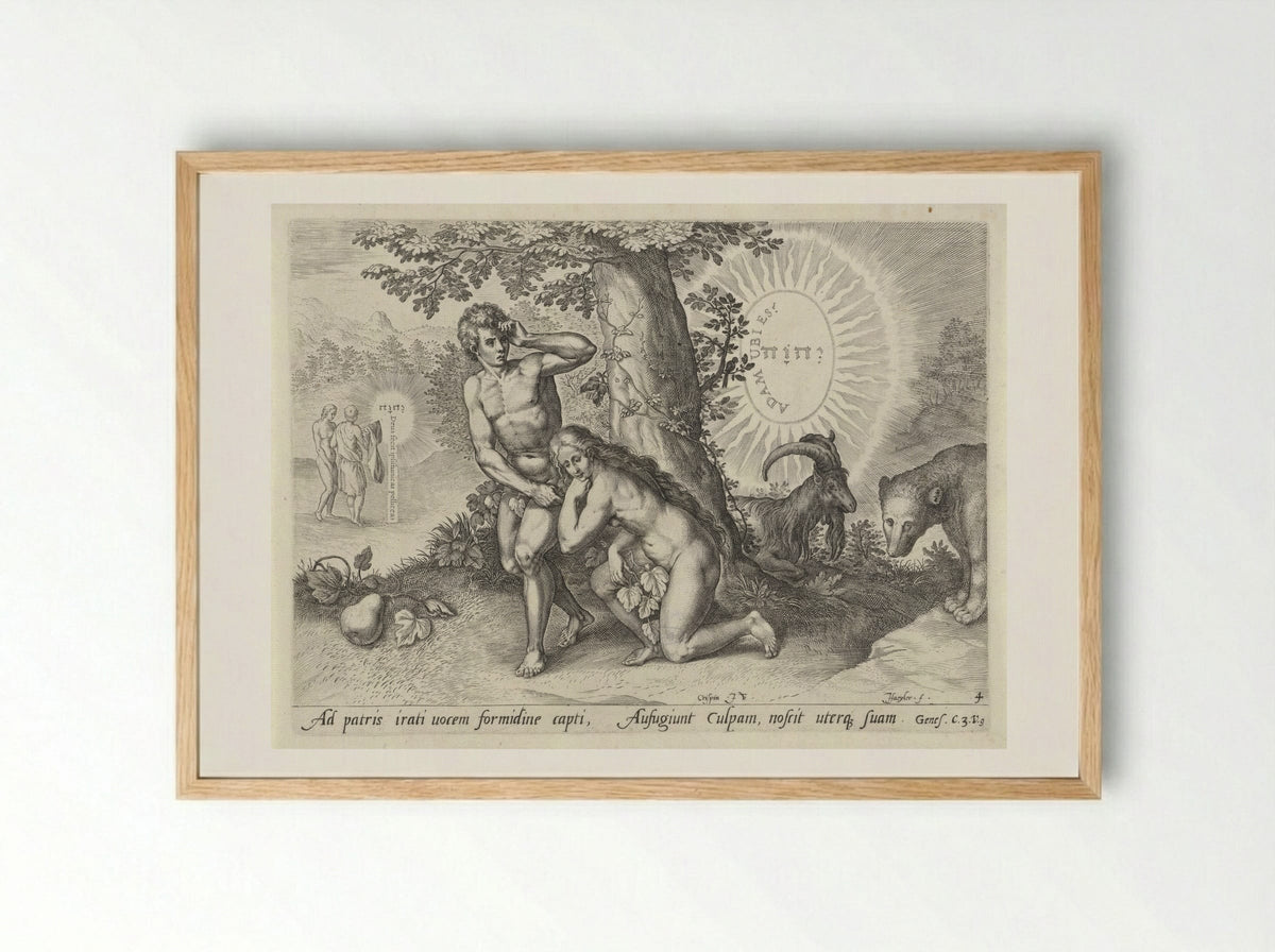 Zondeval (The Fall of Man) - Claes Jansz. Visscher (II) - Framed Print Wood