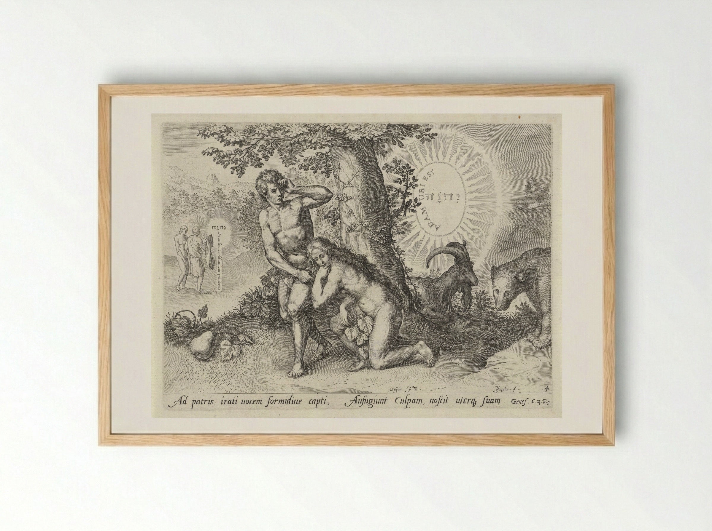 Zondeval (The Fall of Man) - Claes Jansz. Visscher (II) - Framed Print Wood