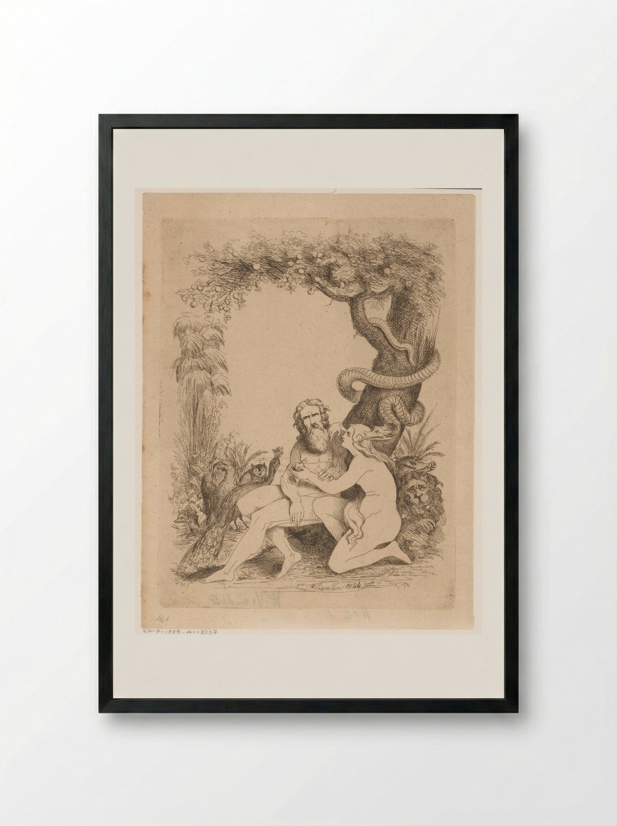 Zondeval - Franciscus Andreas Durlet - Framed Print Black