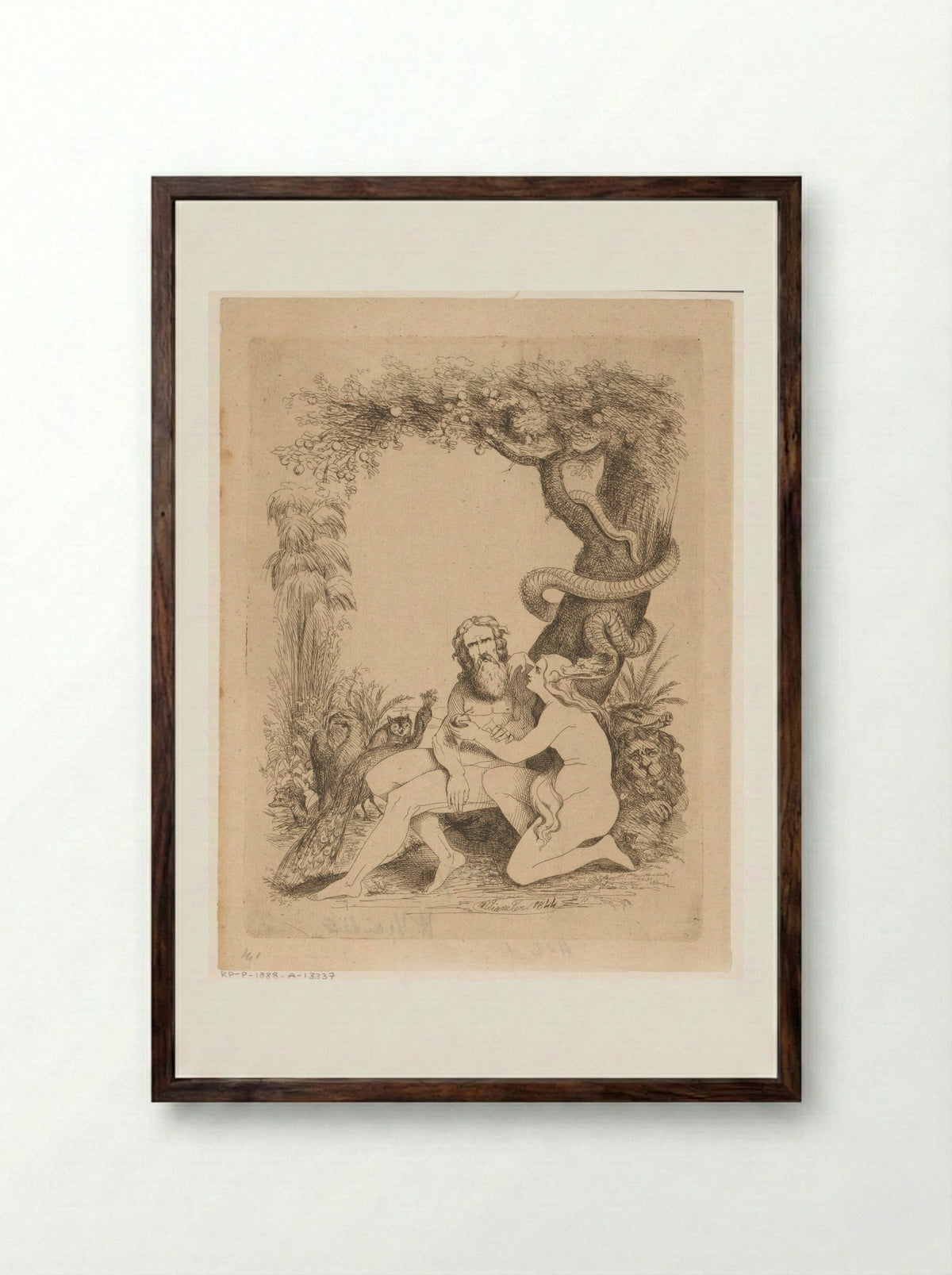 Zondeval - Franciscus Andreas Durlet - Framed Print Dark Wood