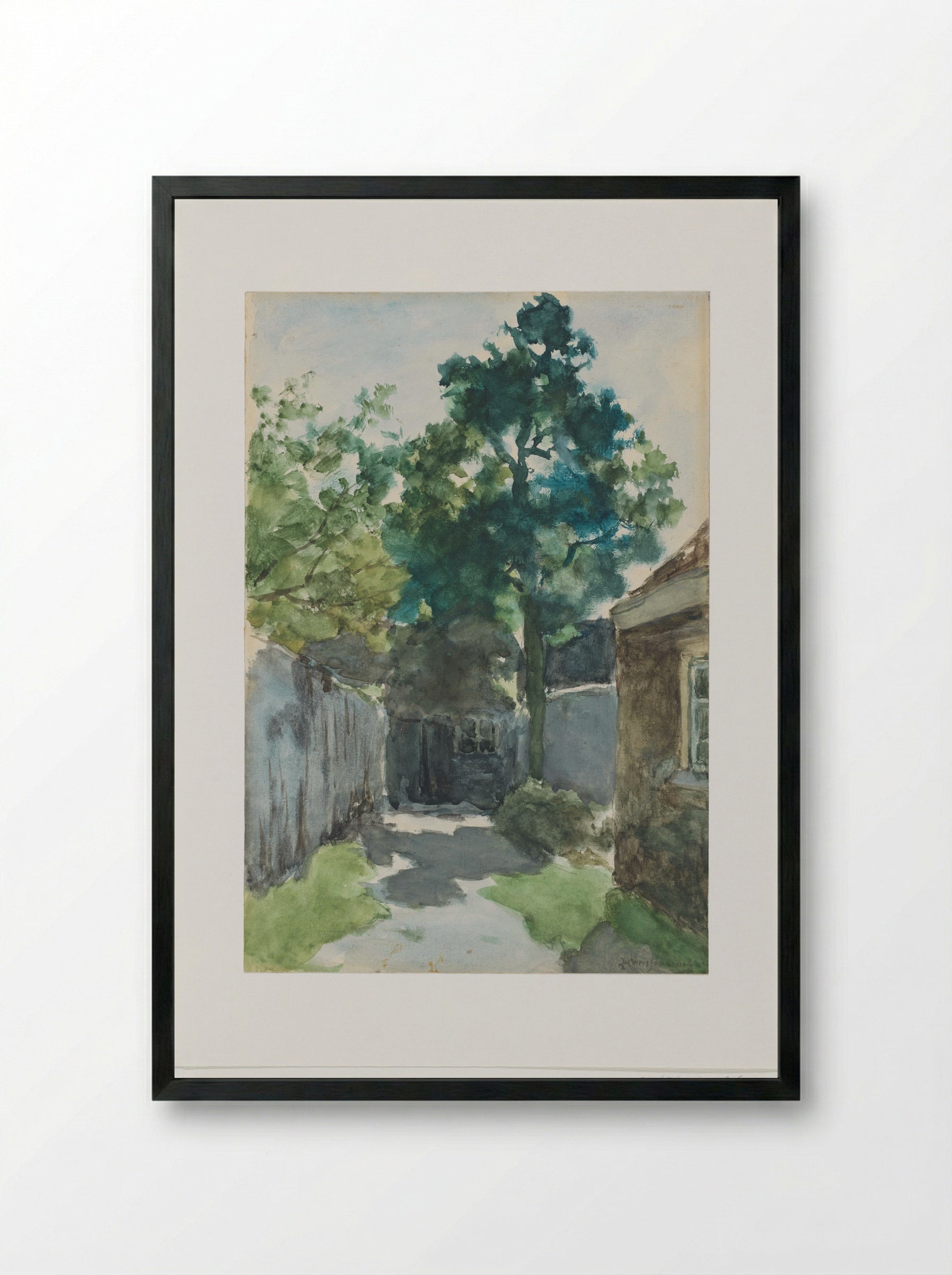Zonnig hofje - Johan Hendrik Weissenbruch - Framed Print Black
