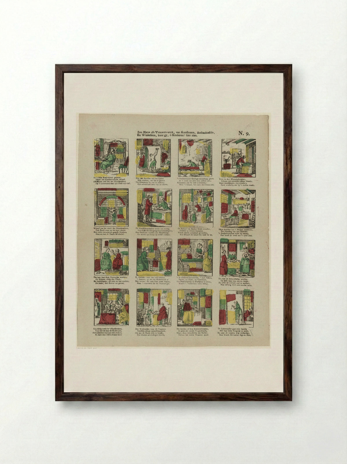 Zoo mans als vrouwen-werk - Glenisson & Zonen - Framed Print Dark Wood