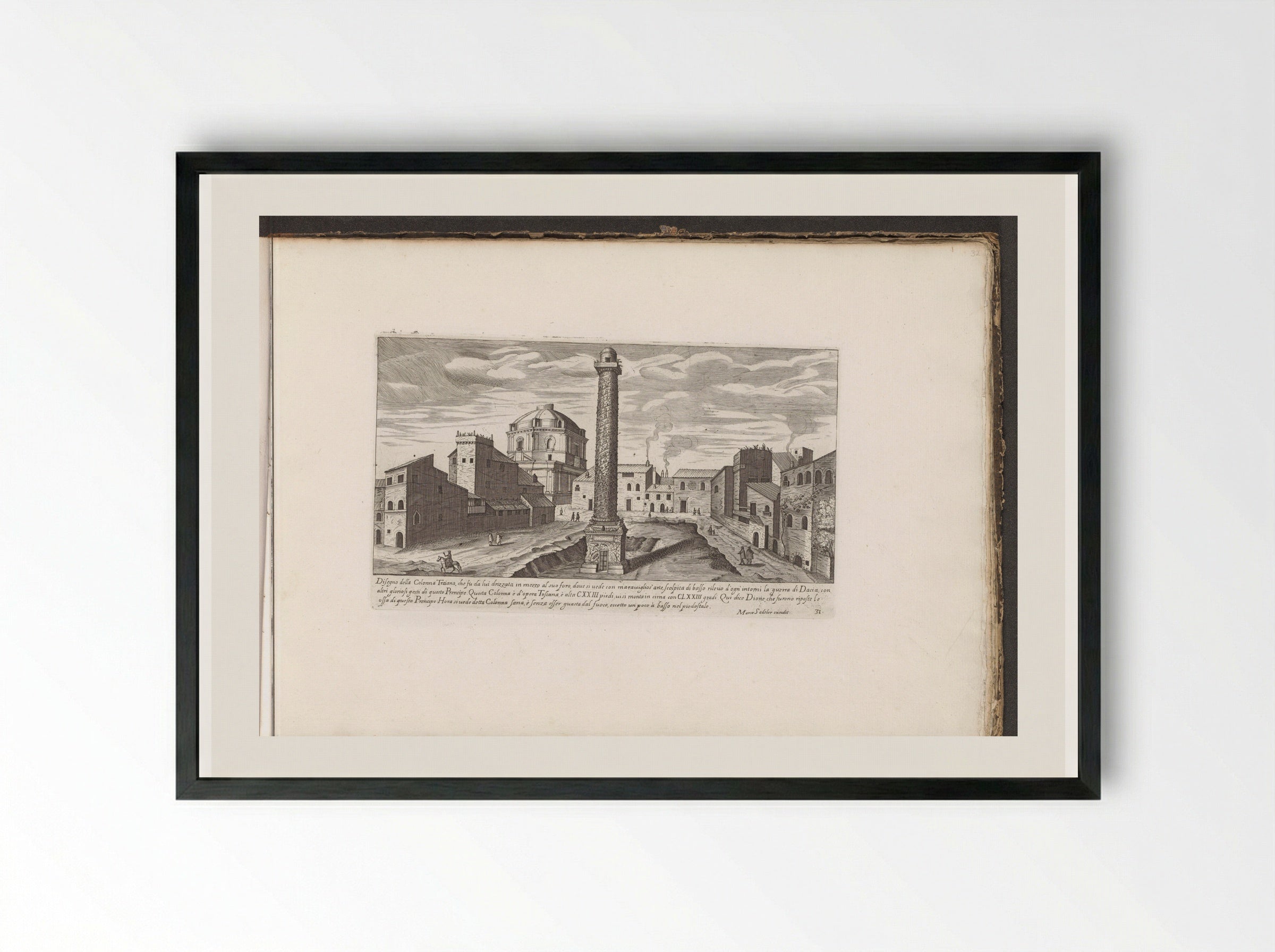 Zuil van Trajanus - Giovanni Giacomo de' Rossi - Framed Print Black