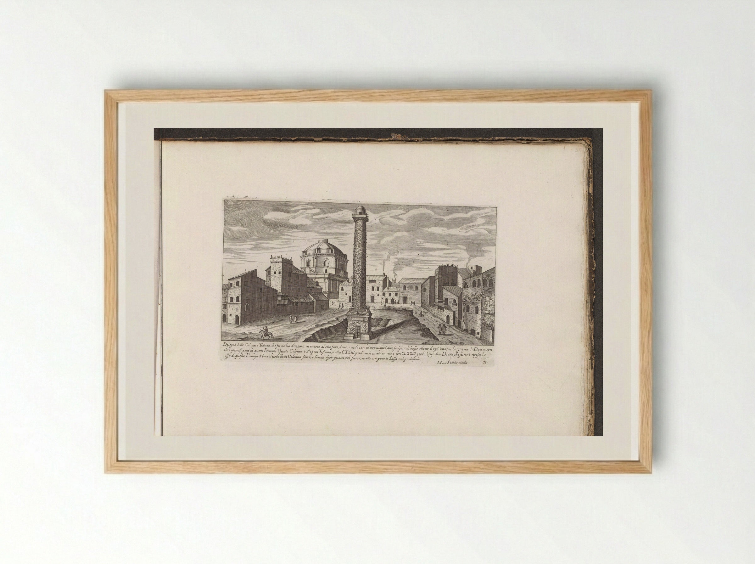Zuil van Trajanus - Giovanni Giacomo de' Rossi - Framed Print Wood