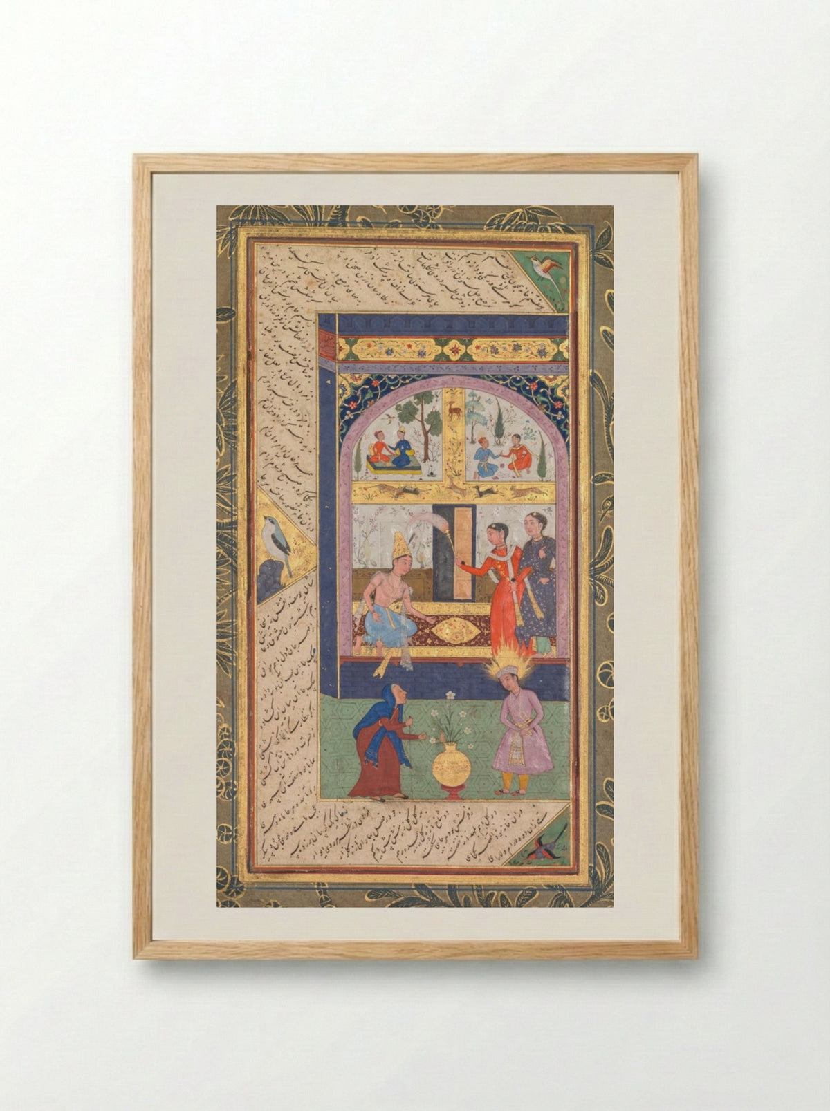 Zulaykha in her palace and as an elderly woman with Joseph - Mushfiq - Framed Print Wood